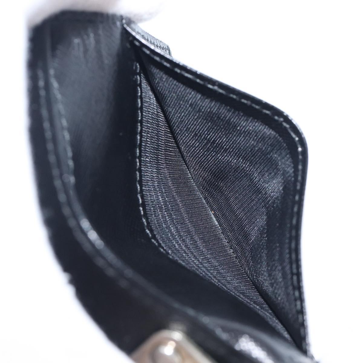 PRADA Key Case Nylon Black Silver Black Auth bs36854