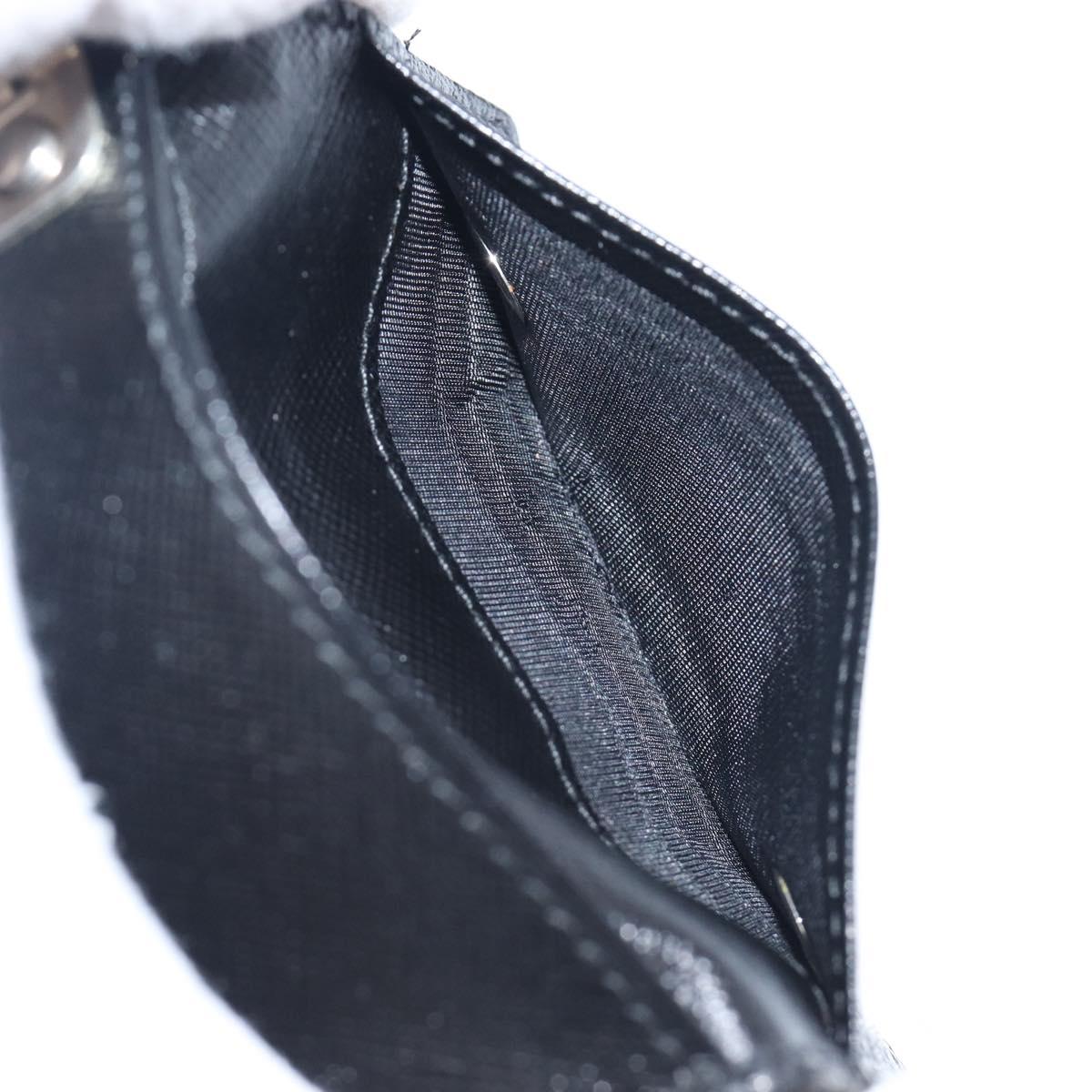 PRADA Key Case Nylon Black Silver Black Auth bs36854