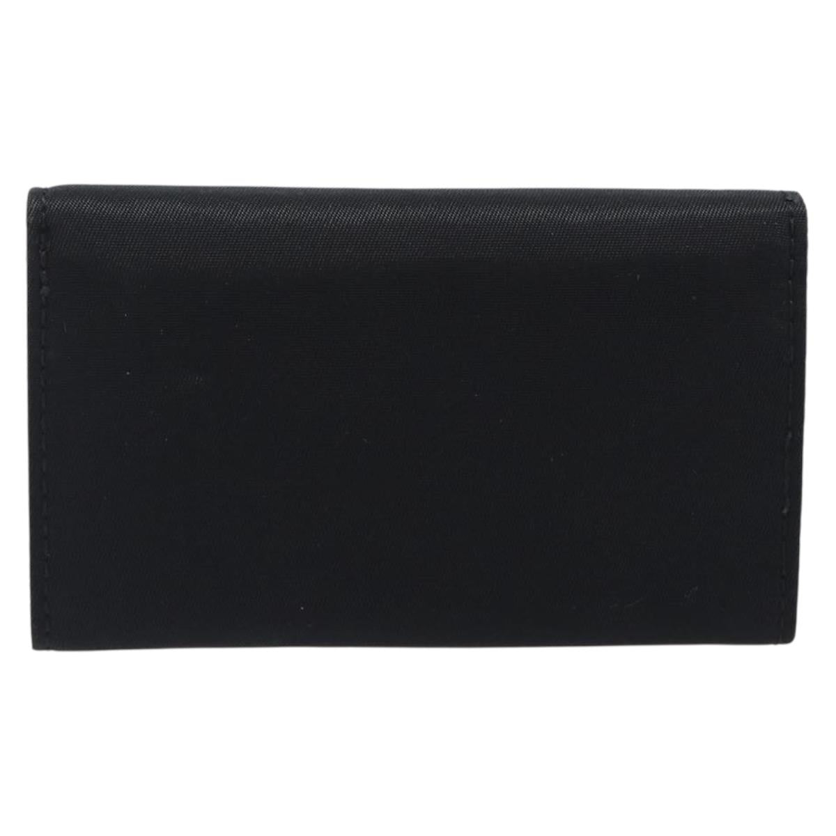 PRADA Key Case Nylon Black Silver Black Auth bs36854