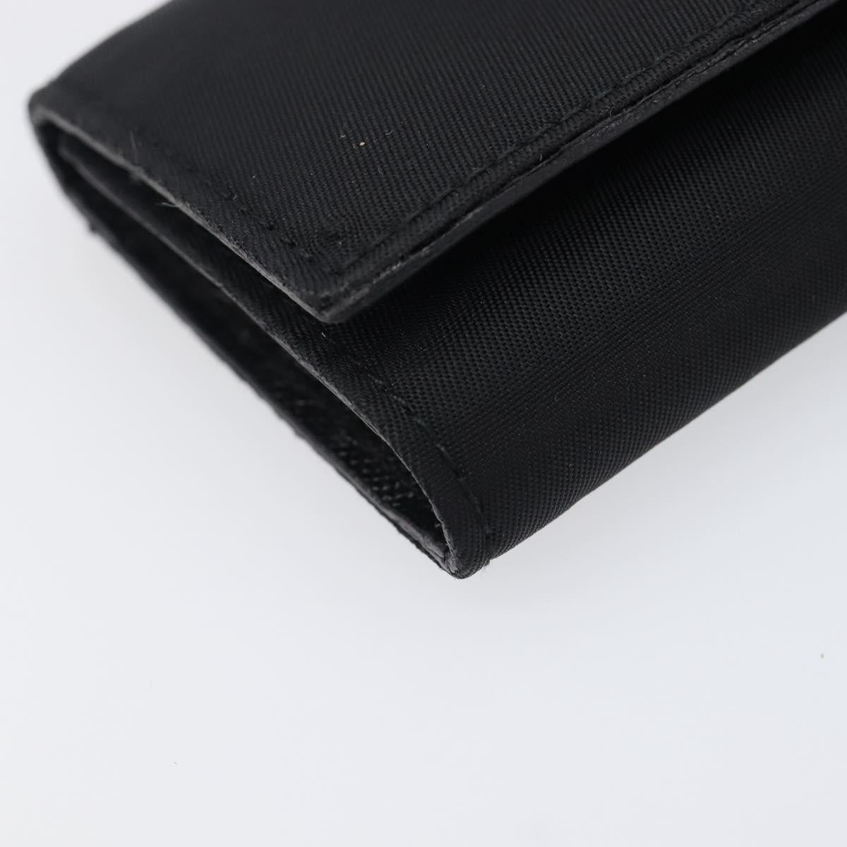PRADA Key Case Nylon Black Silver Black Auth bs36854