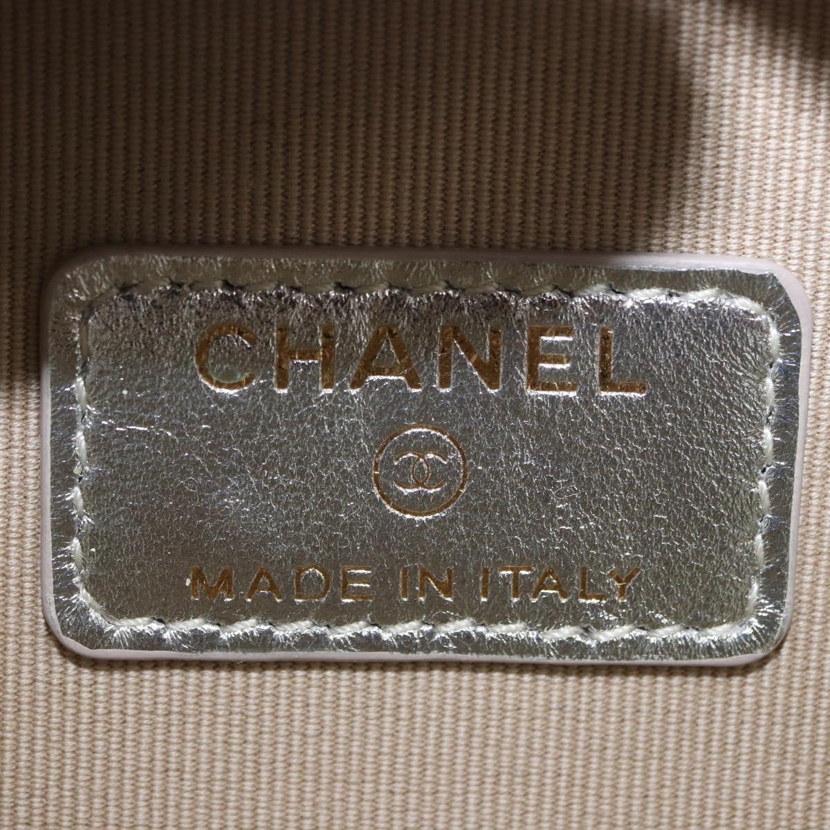 CHANEL Matelasse Chain Shoulder Pouch Lamb Skin Gold Silver CC Auth bs36858SAM