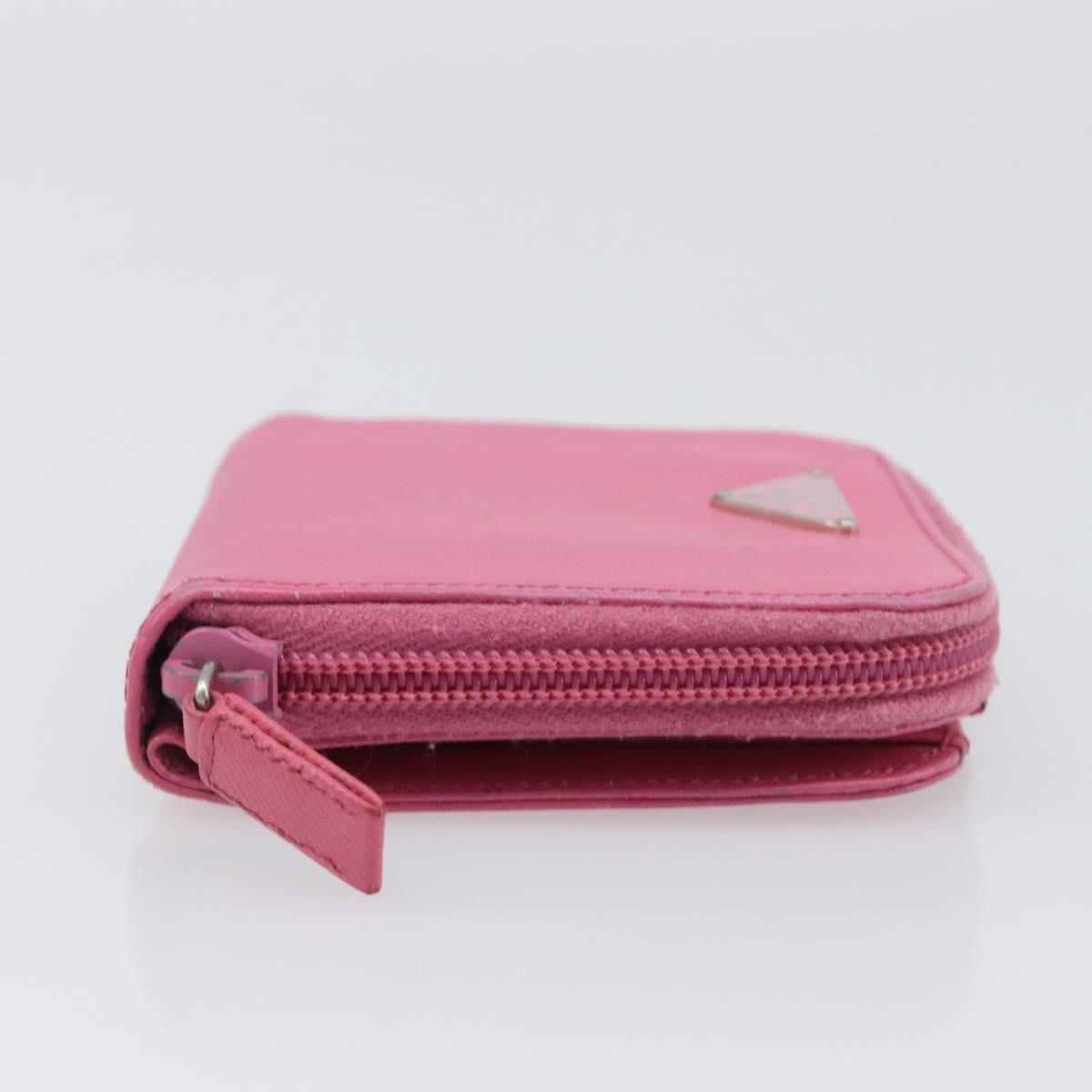 PRADA Bifold Wallet Safiano Leather Pink Silver Auth bs36862
