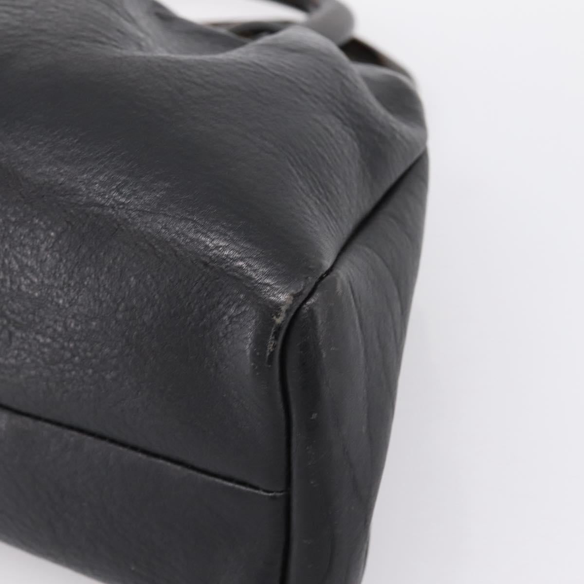 GUCCI Hand Bag Leather Black 105377 Auth bs36872