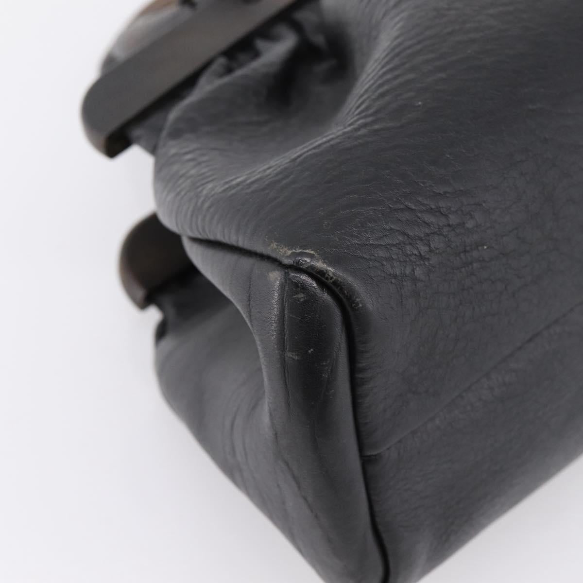 GUCCI Hand Bag Leather Black 105377 Auth bs36872