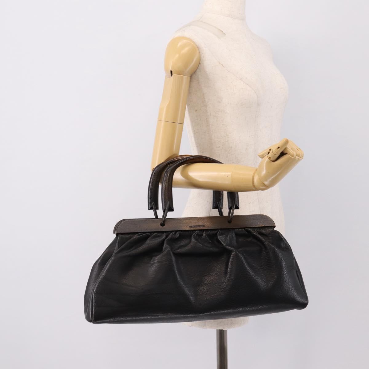 GUCCI Hand Bag Leather Black 105377 Auth bs36872
