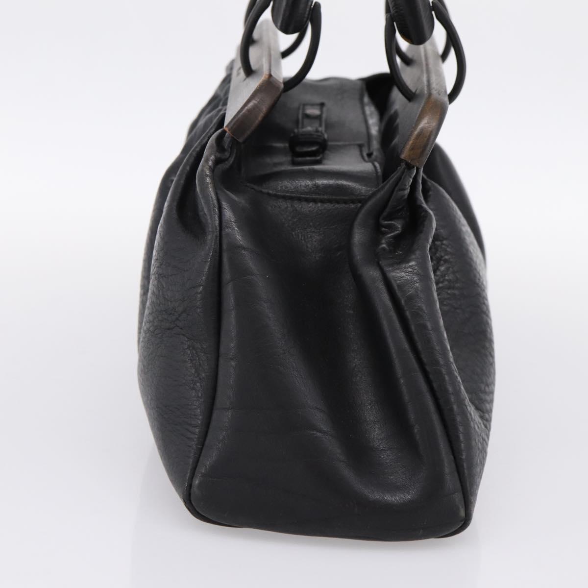 GUCCI Hand Bag Leather Black 105377 Auth bs36872