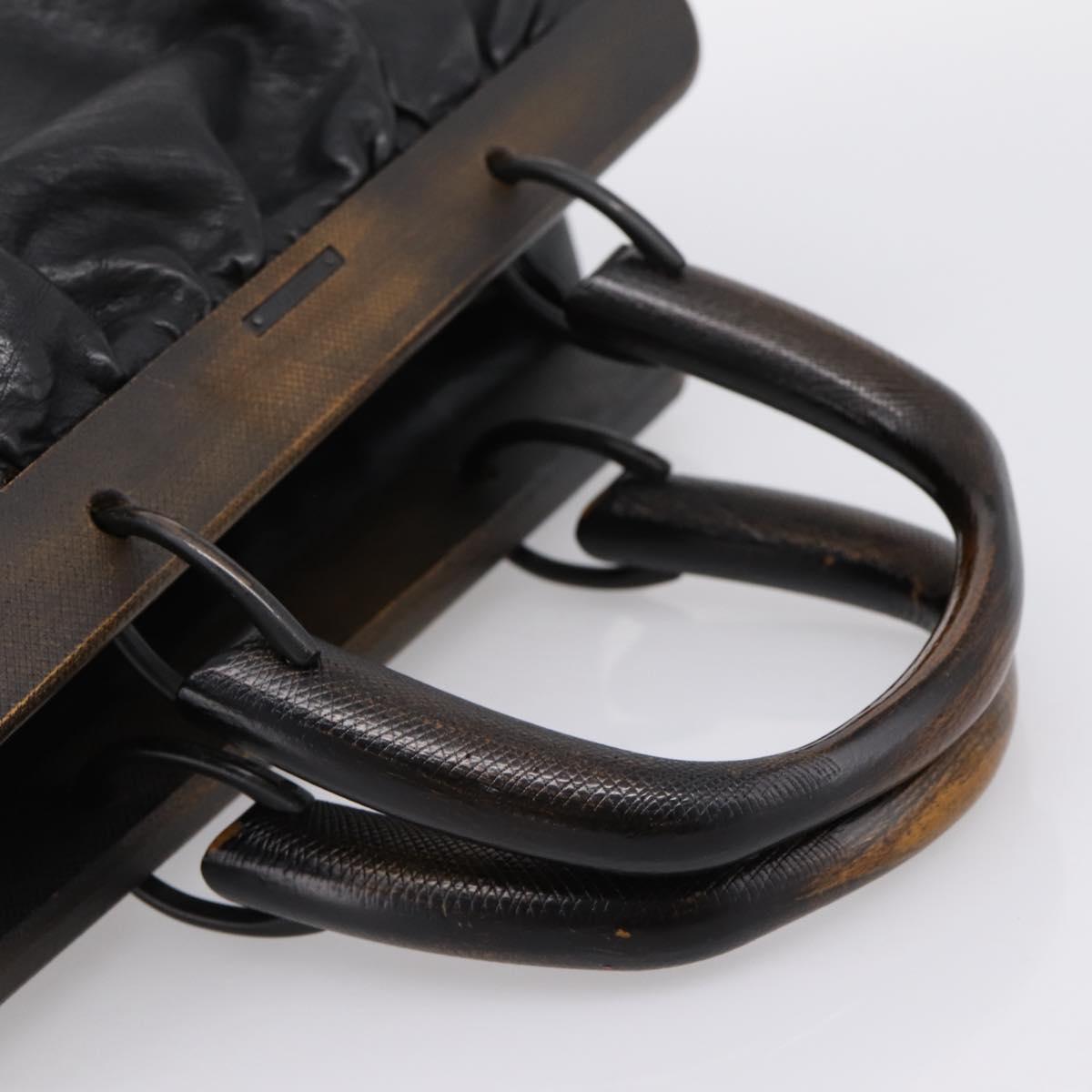 GUCCI Hand Bag Leather Black 105377 Auth bs36872