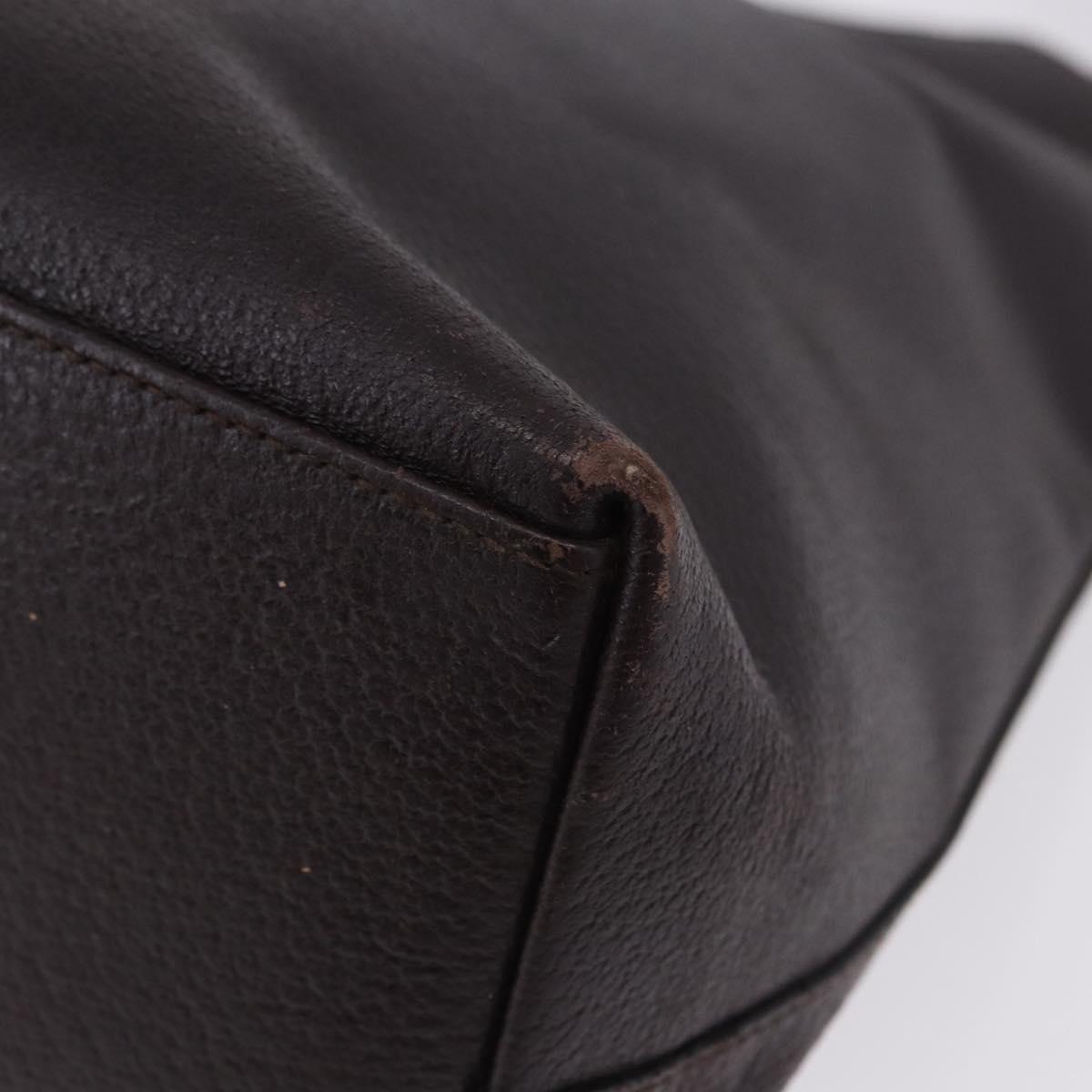 GUCCI Bamboo Shoulder Bag Leather Black Gold 001 2122 3006 Auth bs36873