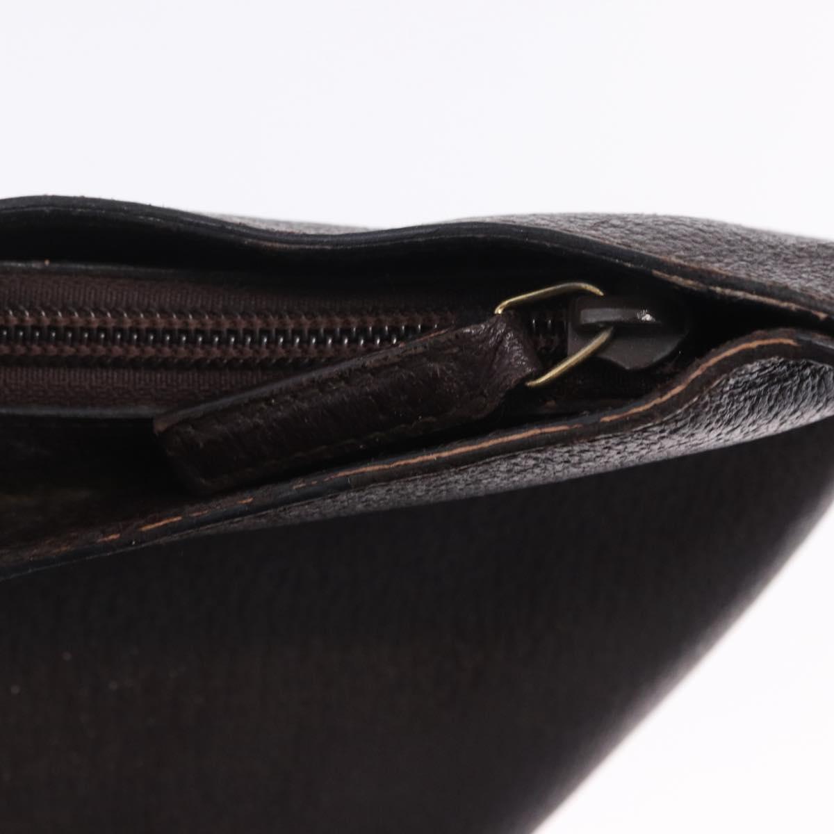 GUCCI Bamboo Shoulder Bag Leather Black Gold 001 2122 3006 Auth bs36873