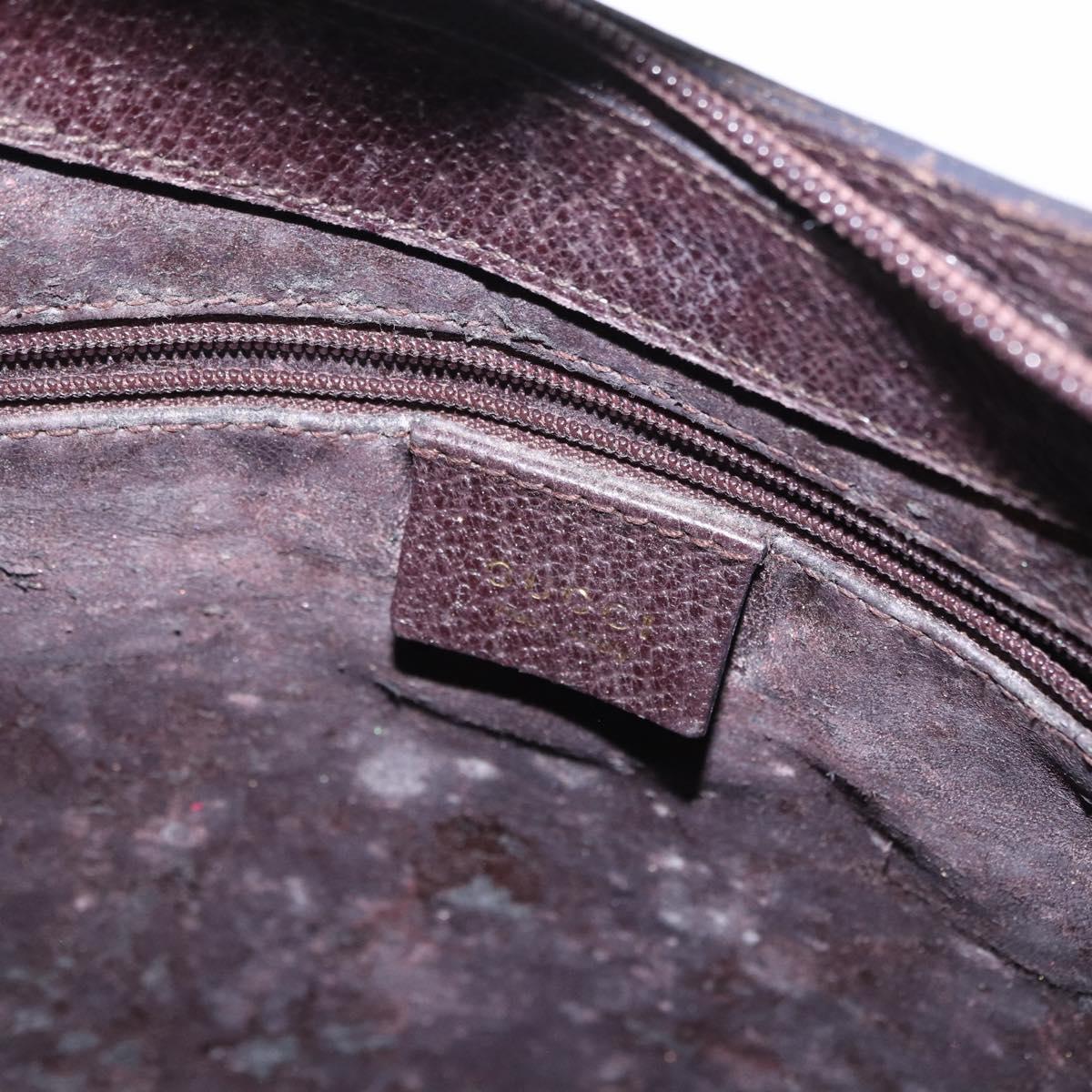 GUCCI Bamboo Shoulder Bag Leather Black Gold 001 2122 3006 Auth bs36873