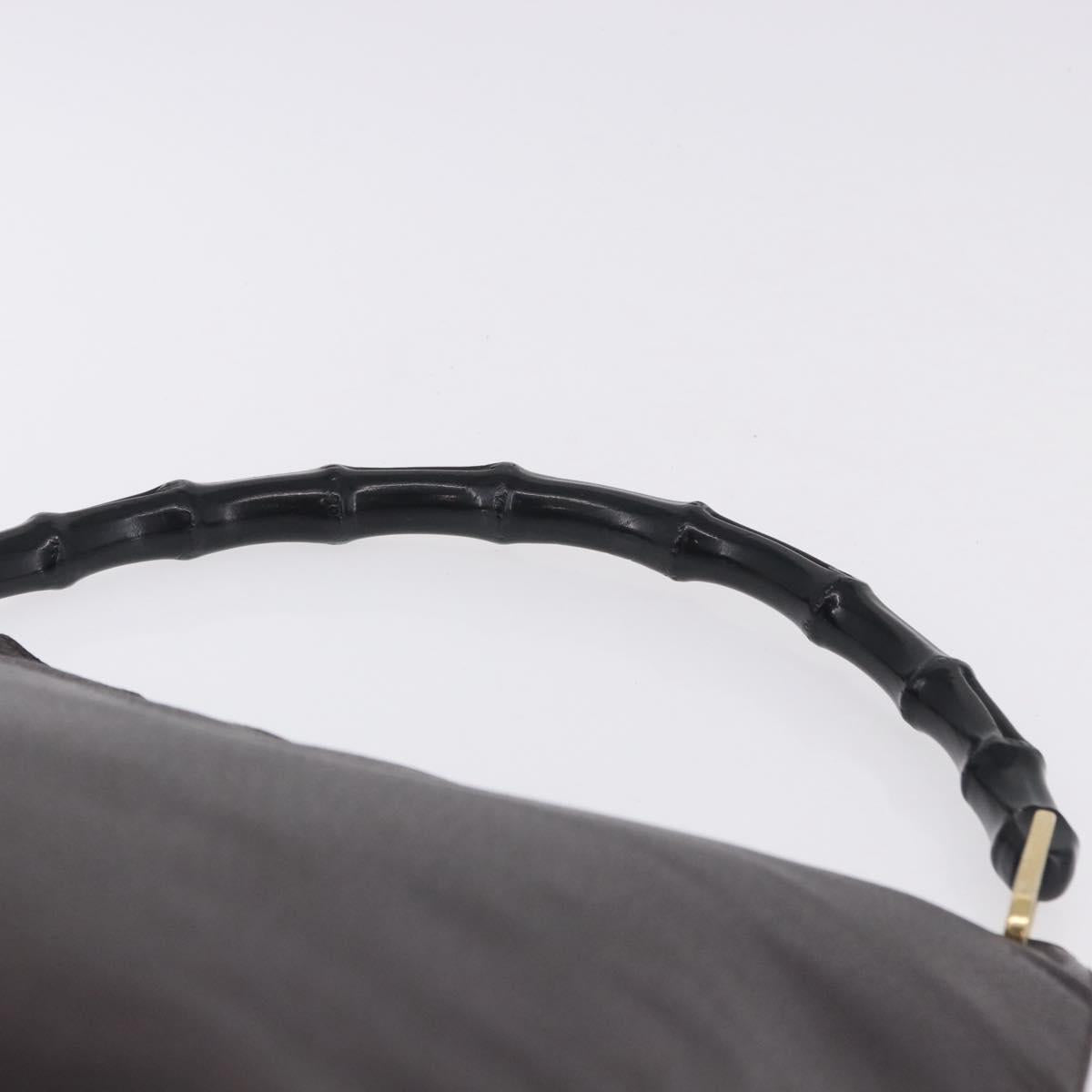 GUCCI Bamboo Shoulder Bag Leather Black Gold 001 2122 3006 Auth bs36873