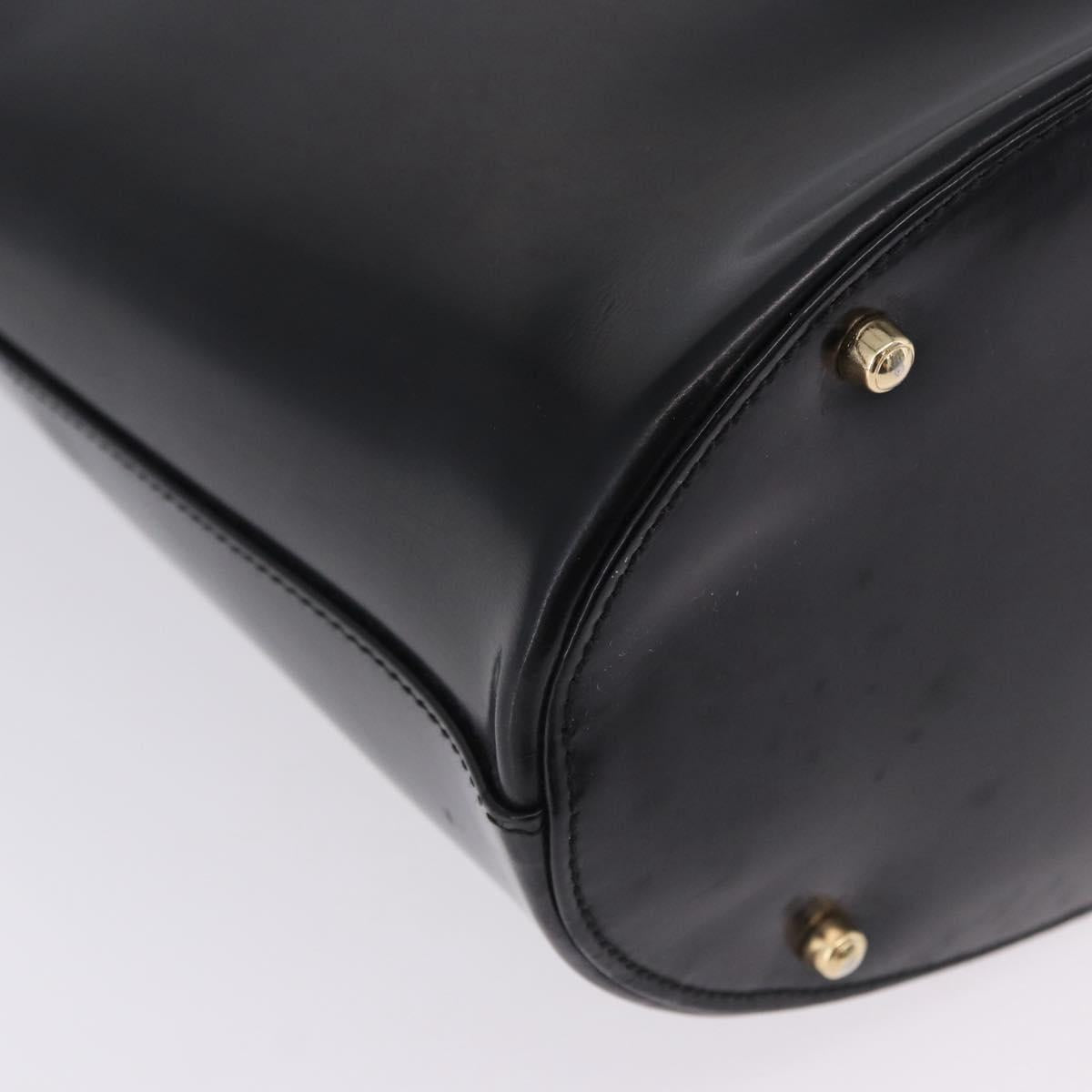 GUCCI Shoulder Bag Patent Leather Black Gold Auth bs36875