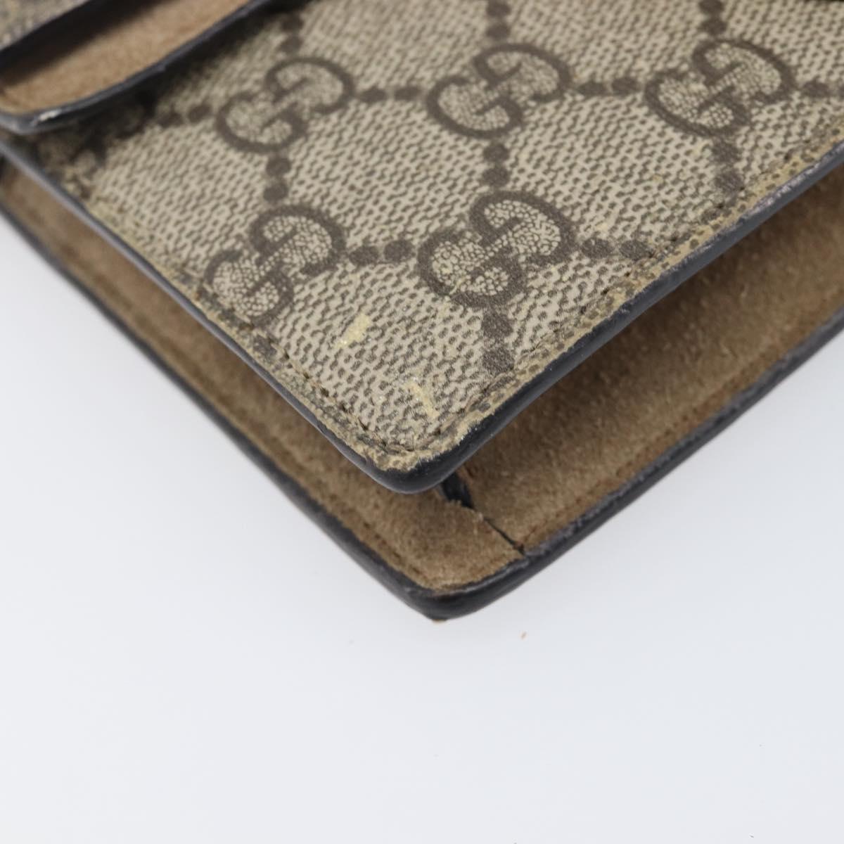 GUCCI GG Supreme Dionysus Chain Bag PVC Beige Silver 476432 Auth bs36876