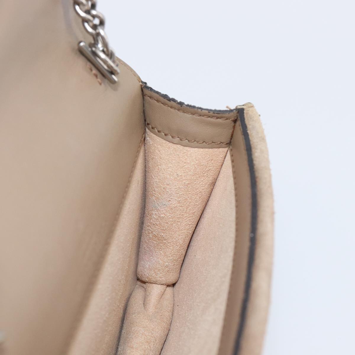 GUCCI GG Supreme Dionysus Chain Bag PVC Beige Silver 476432 Auth bs36876