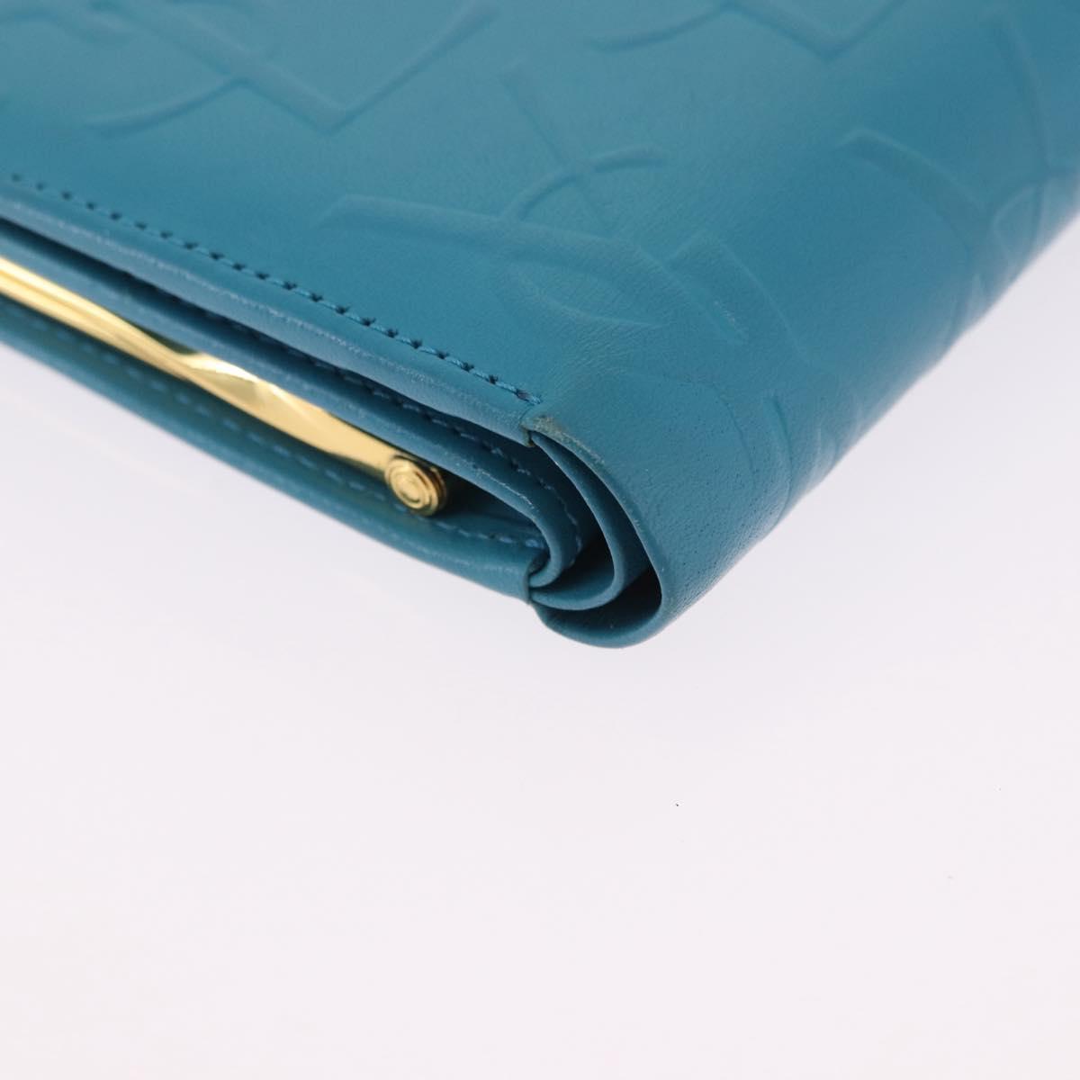 SAINT LAURENT Wallet Leather 2 Set Blue Red Auth bs36878