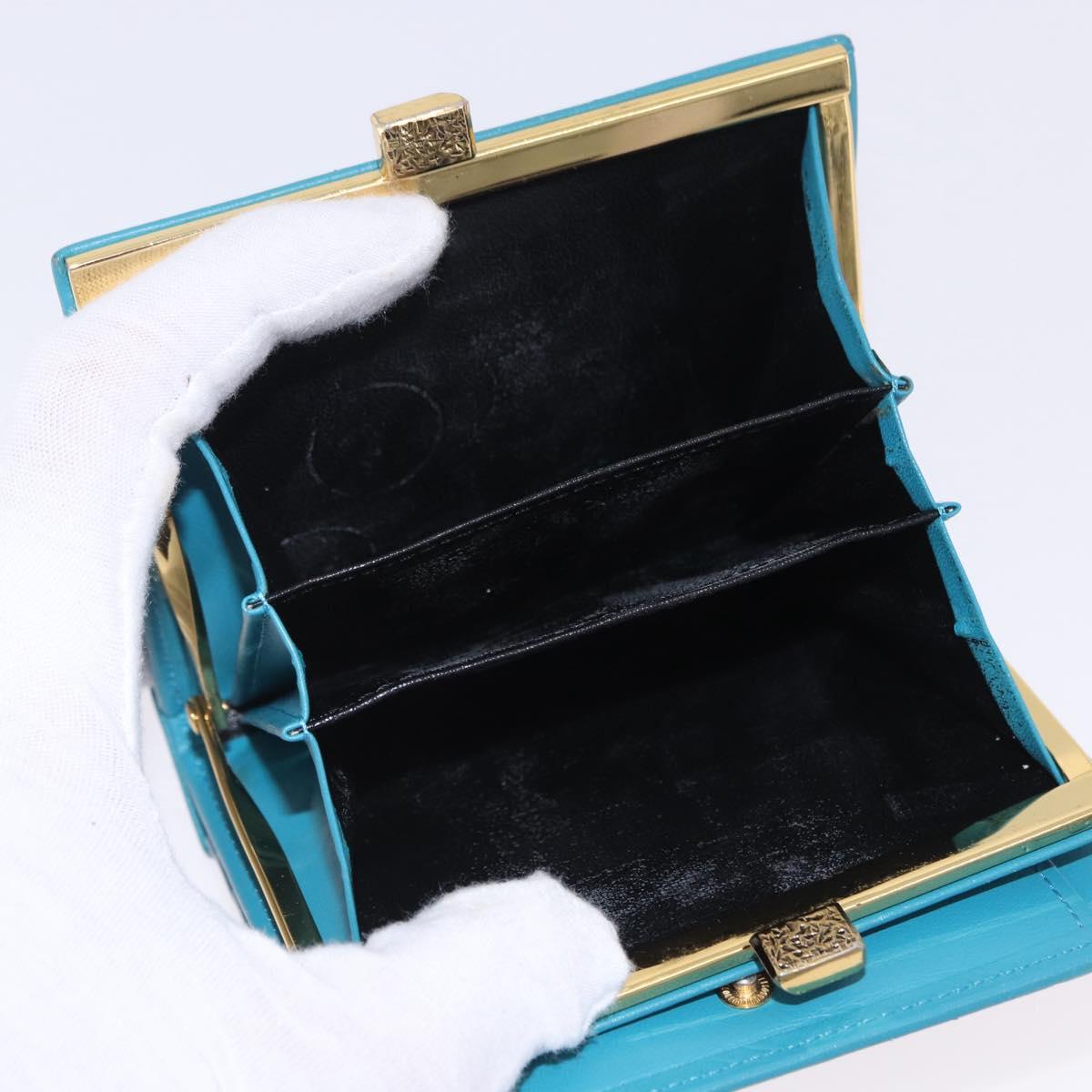 SAINT LAURENT Wallet Leather 2 Set Blue Red Auth bs36878
