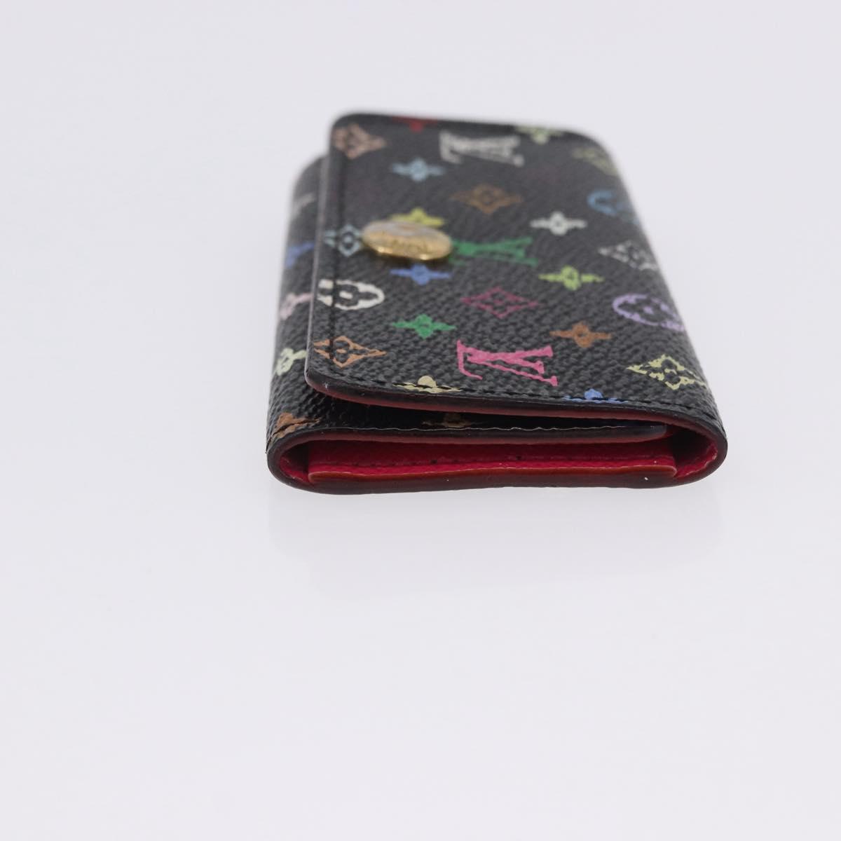 LOUIS VUITTON Monogram Multicolor Multicles 4 Key Case 2 Set Black Auth bs36881