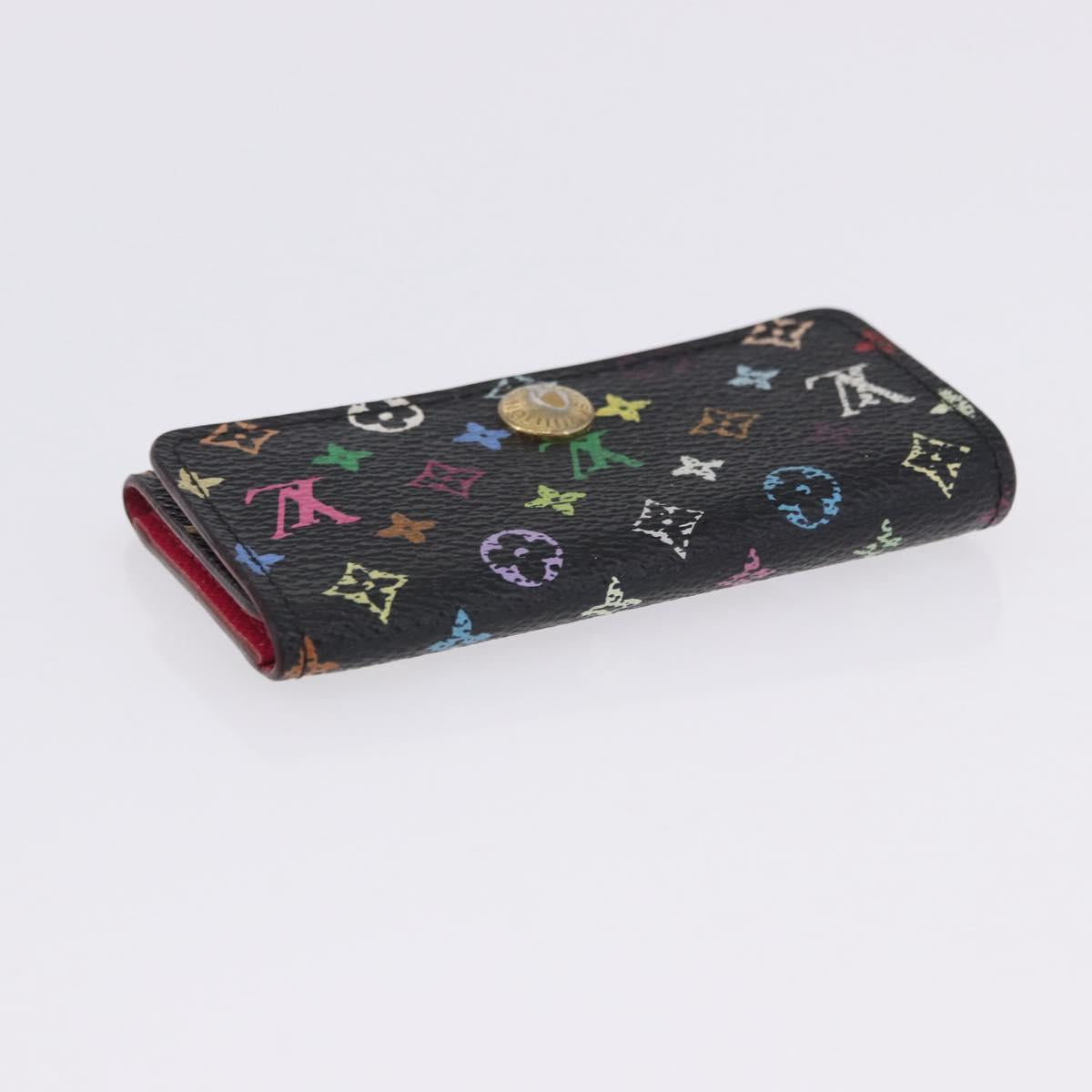 LOUIS VUITTON Monogram Multicolor Multicles 4 Key Case 2 Set Black Auth bs36881