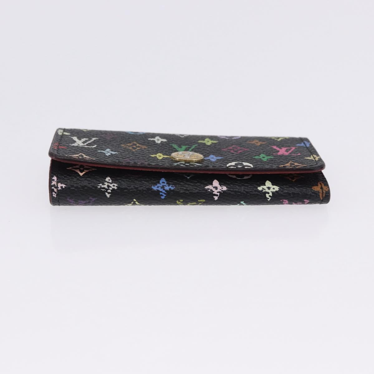 LOUIS VUITTON Monogram Multicolor Multicles 4 Key Case 2 Set Black Auth bs36881