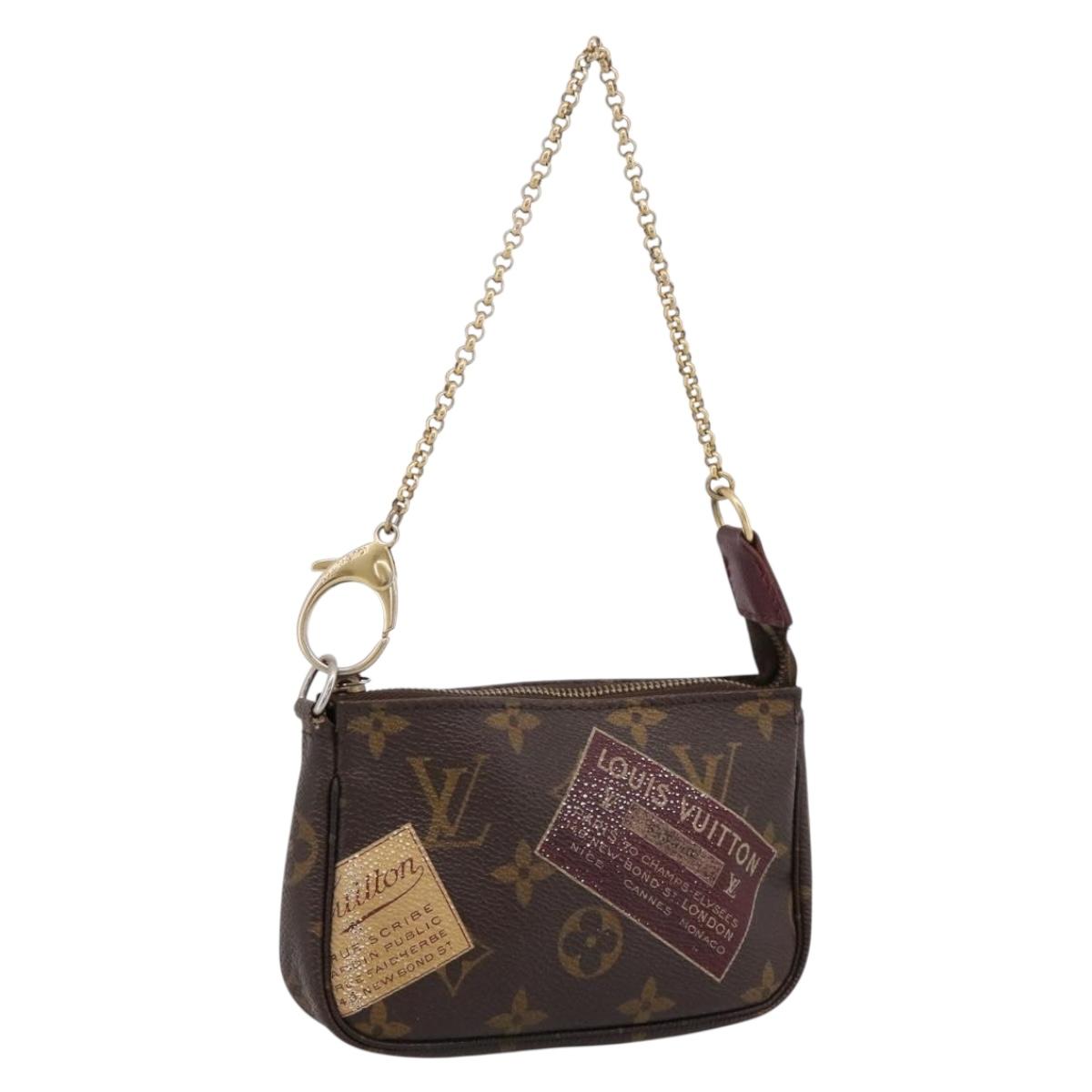 LOUIS VUITTON Label Collection Mini Pochette Accessoires M63798 LV Auth bs36887