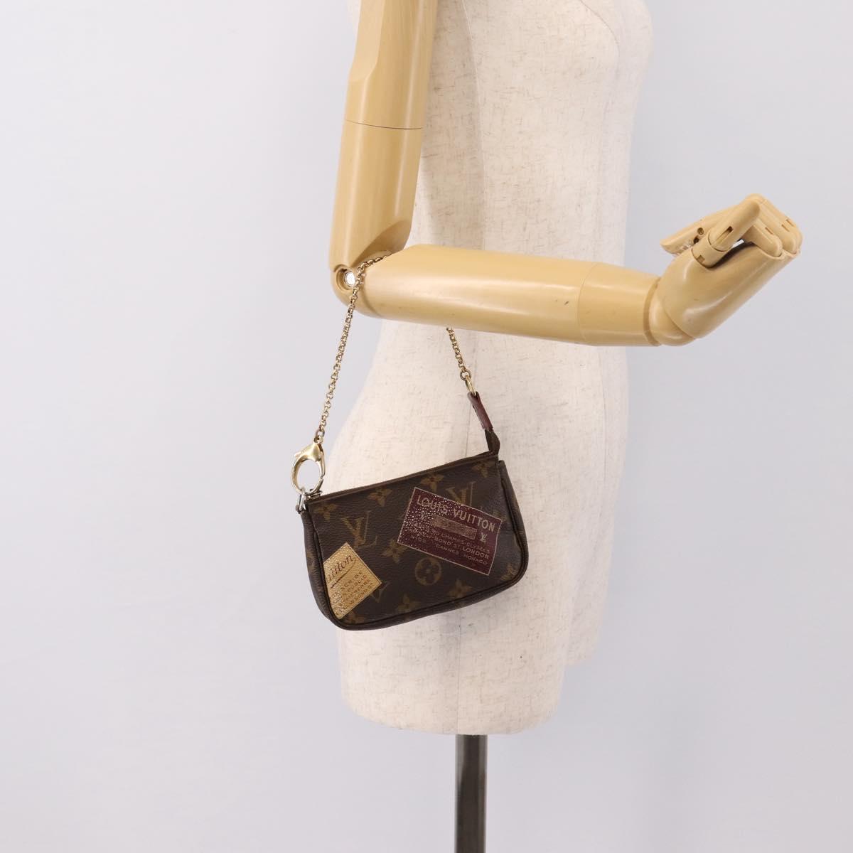 LOUIS VUITTON Label Collection Mini Pochette Accessoires M63798 LV Auth bs36887