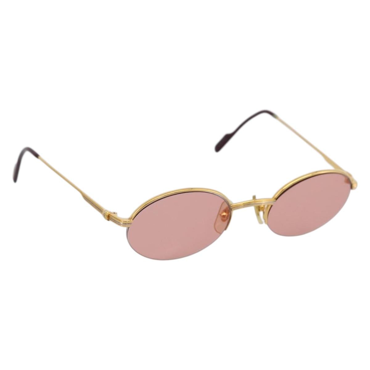 CARTIER Sunglasses Metal Gold Tone Auth bs36892A