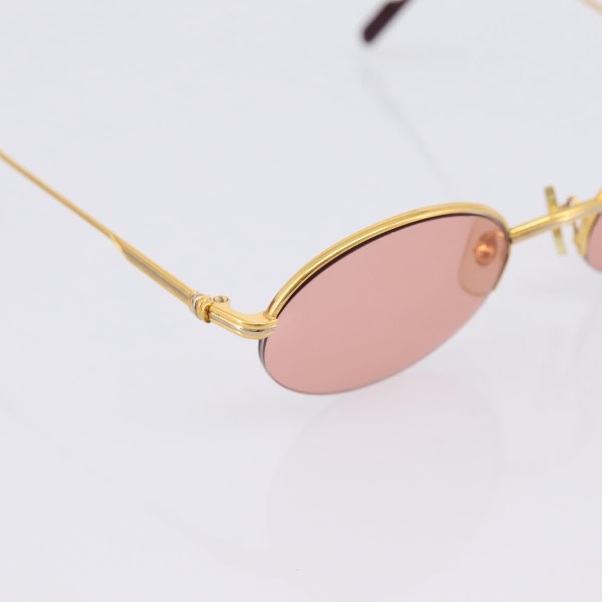 CARTIER Sunglasses Metal Gold Tone Auth bs36892A