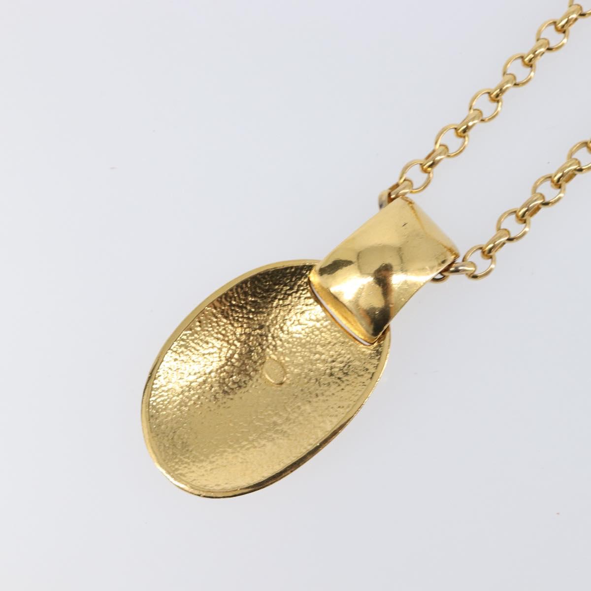 CHANEL Necklace Metal Gold Tone CC Auth bs36893M