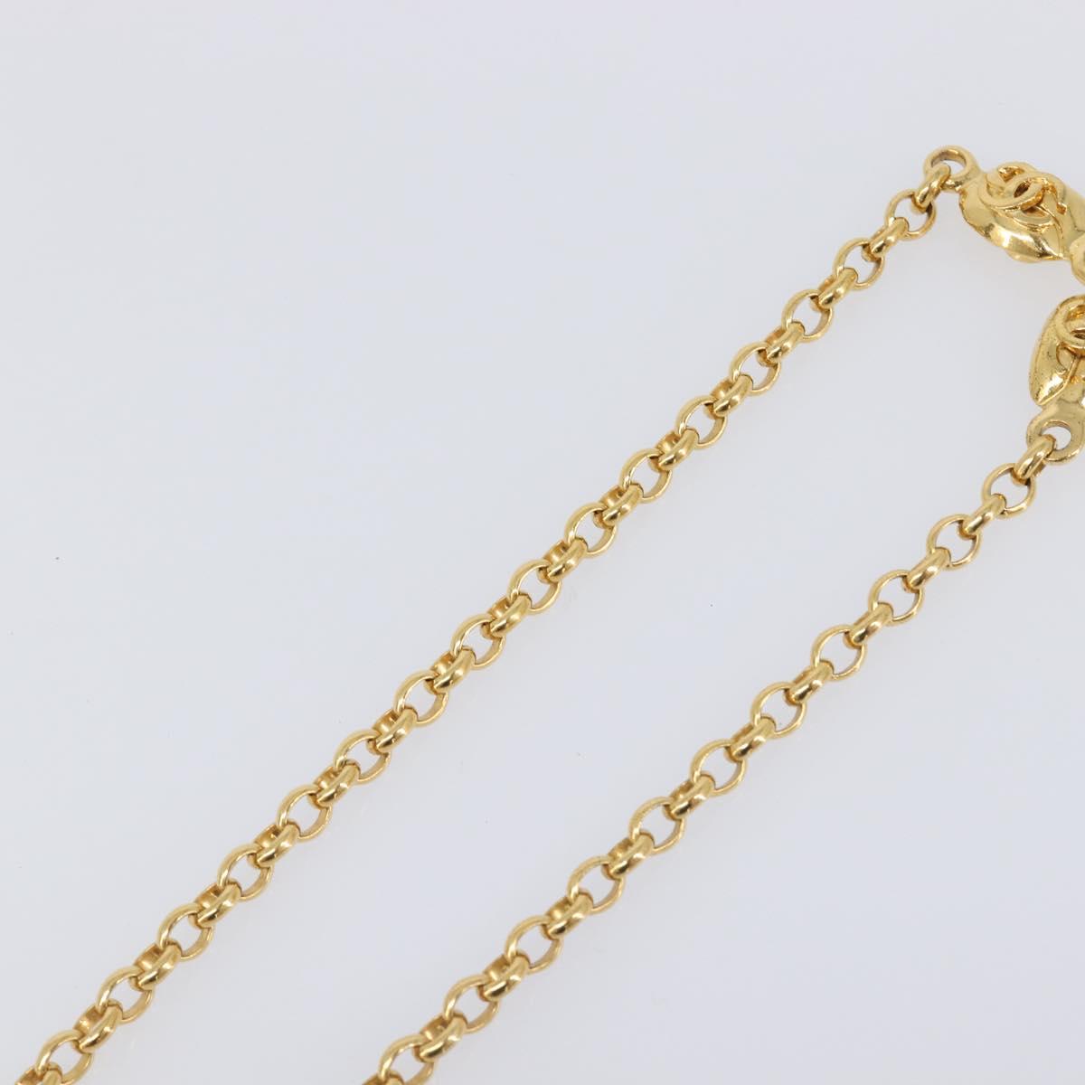CHANEL Necklace Metal Gold Tone CC Auth bs36893M