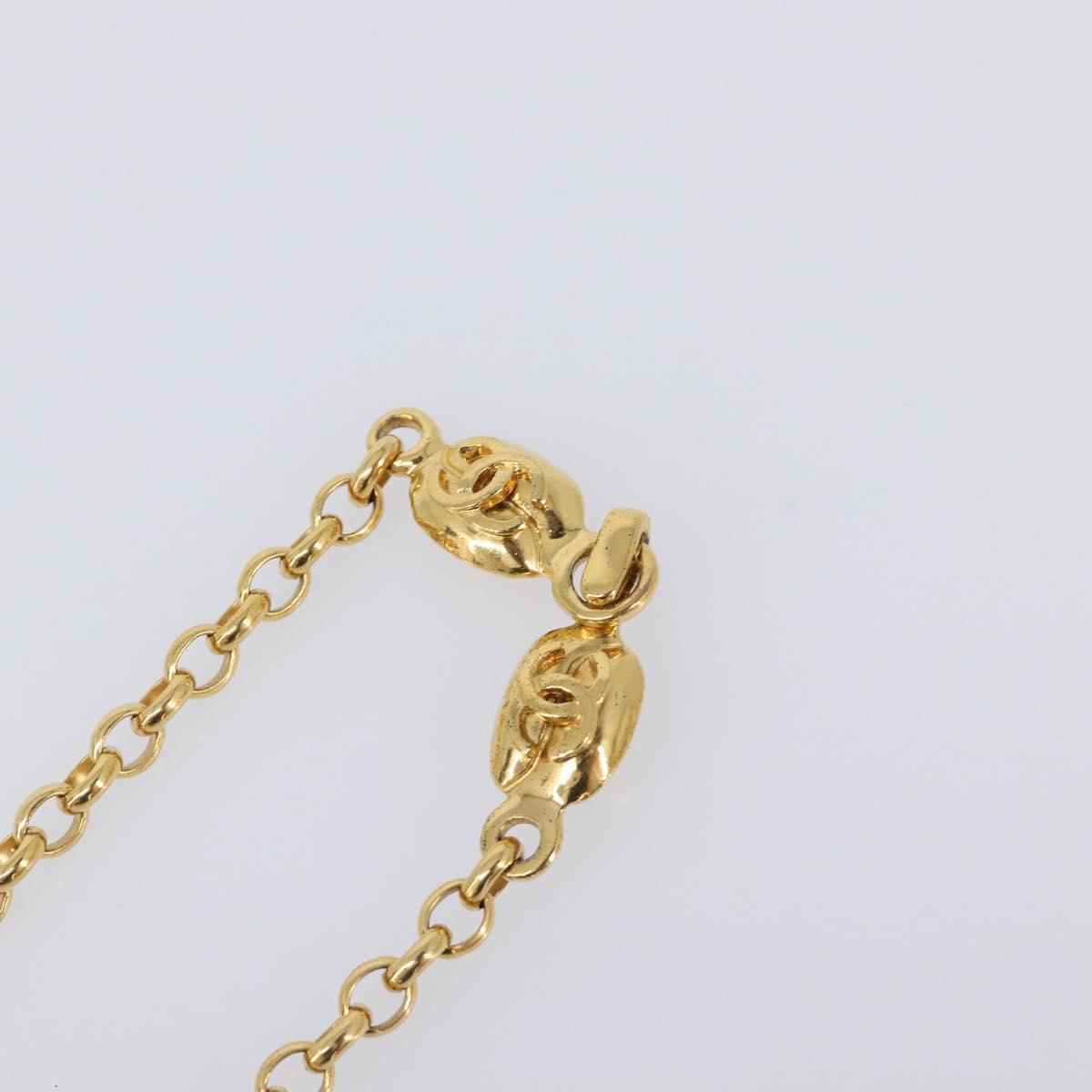 CHANEL Necklace Metal Gold Tone CC Auth bs36893M