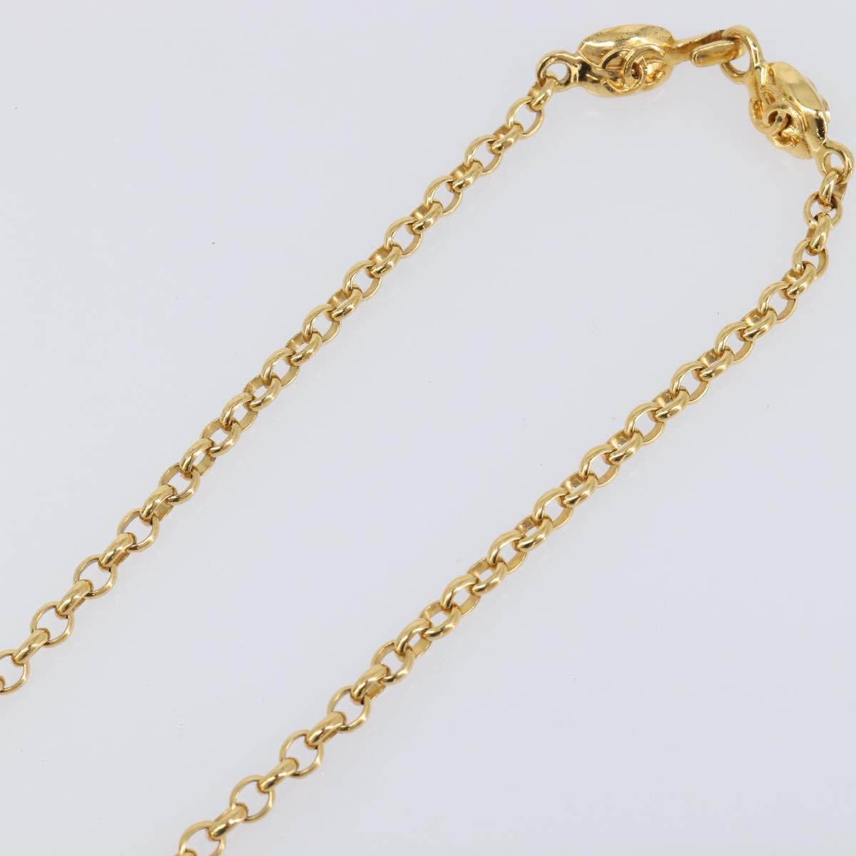 CHANEL Necklace Metal Gold Tone CC Auth bs36893M