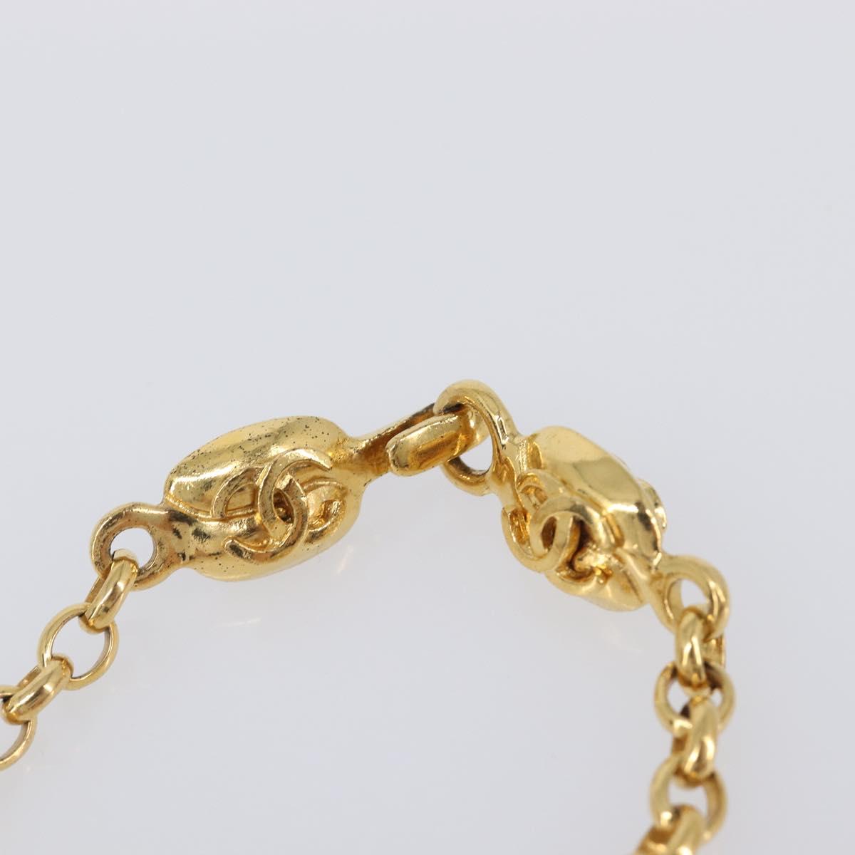CHANEL Necklace Metal Gold Tone CC Auth bs36893M