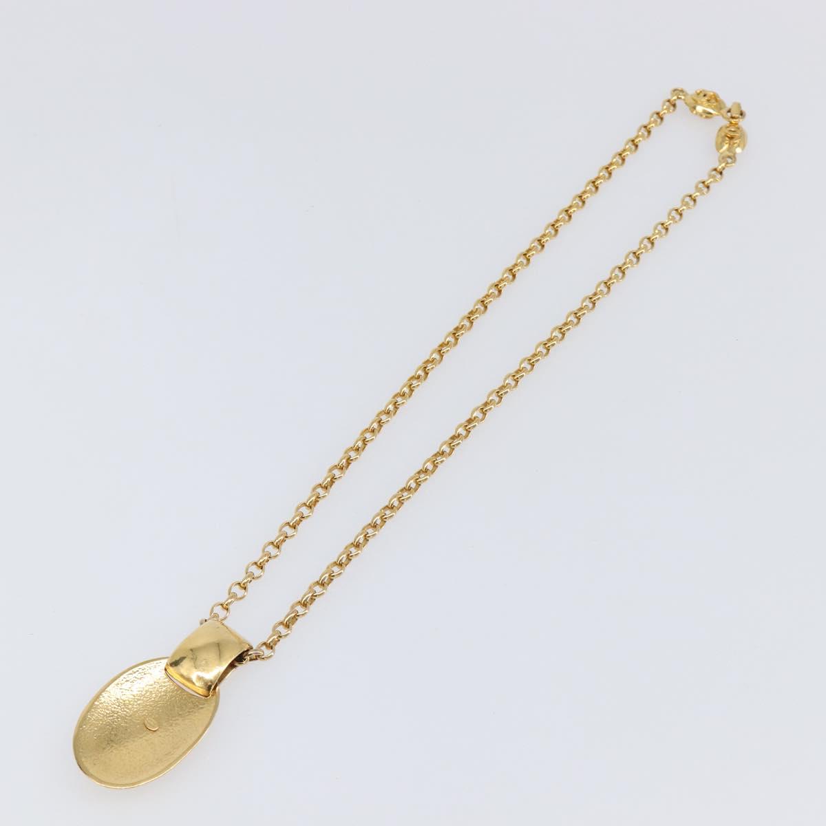 CHANEL Necklace Metal Gold Tone CC Auth bs36893M