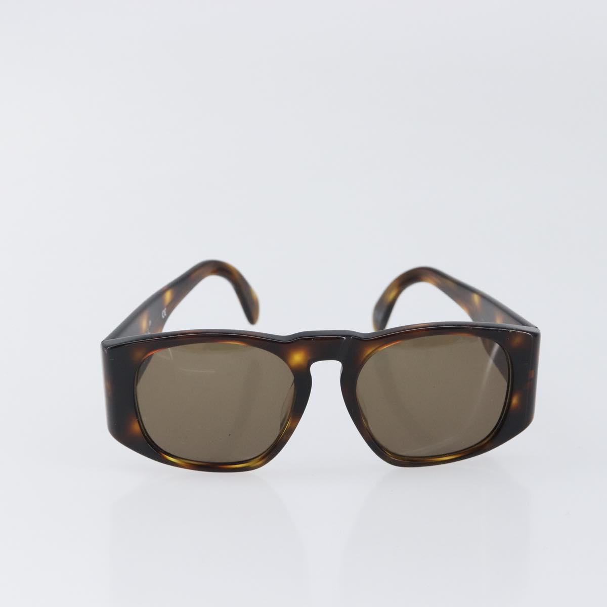 CHANEL Sunglasses Plastic Brown Gold CC Auth bs36894