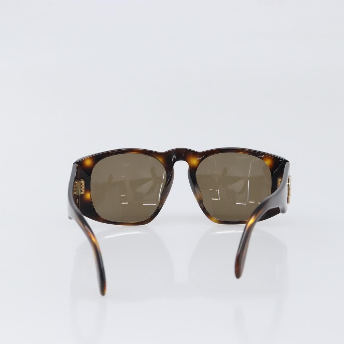 CHANEL Sunglasses Plastic Brown Gold CC Auth bs36894