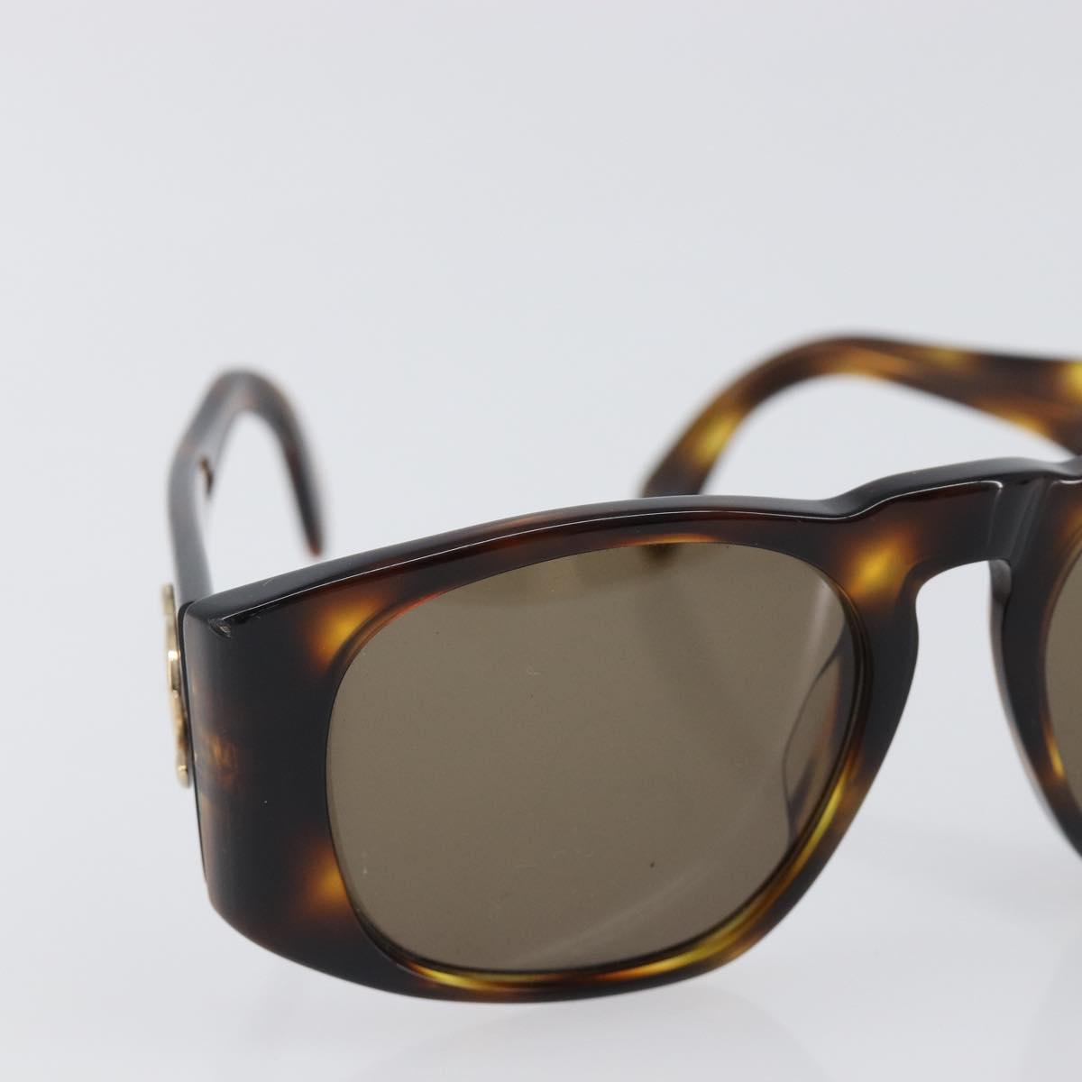 CHANEL Sunglasses Plastic Brown Gold CC Auth bs36894