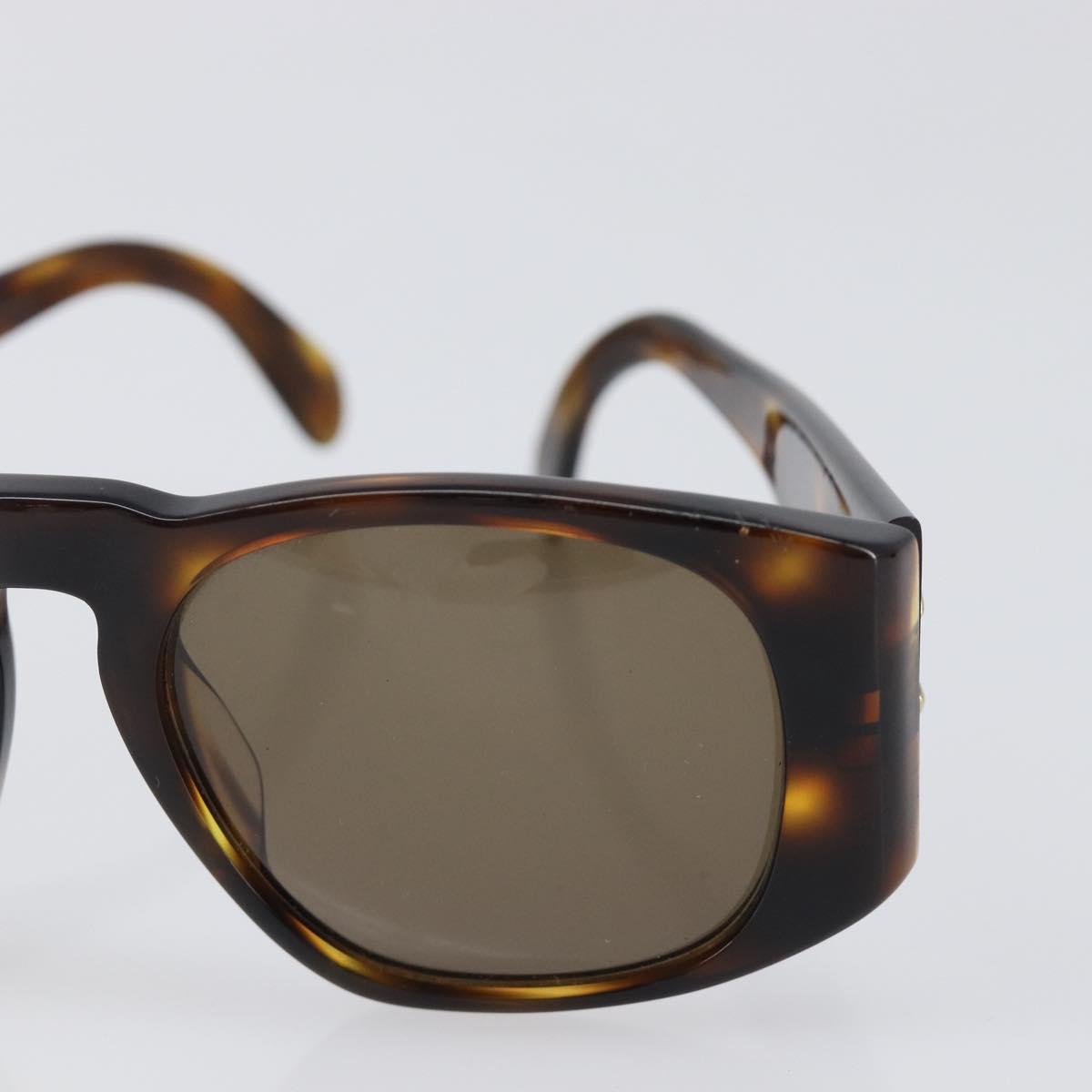 CHANEL Sunglasses Plastic Brown Gold CC Auth bs36894