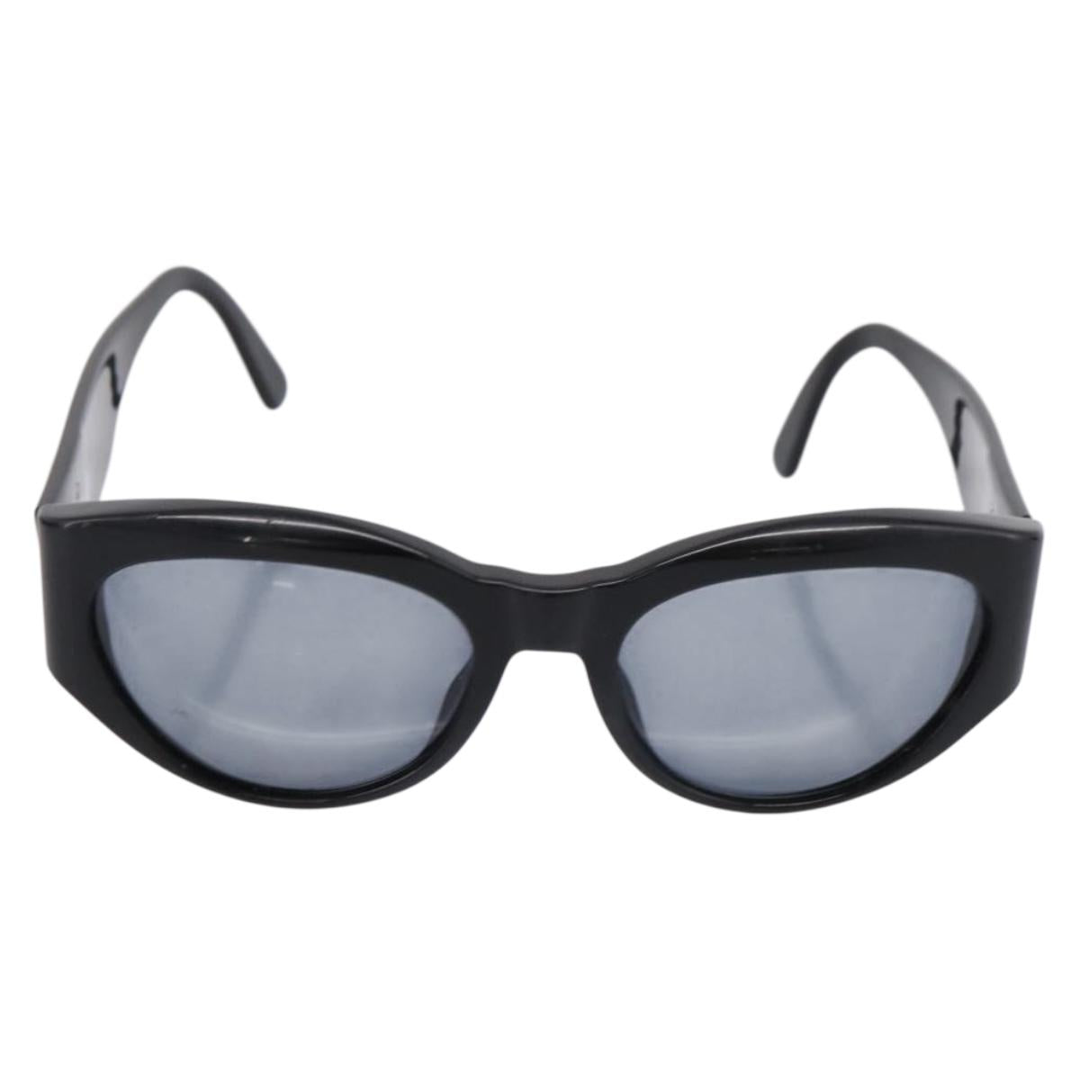 CHANEL Sunglasses Plastic Black Gold CC Auth bs36895