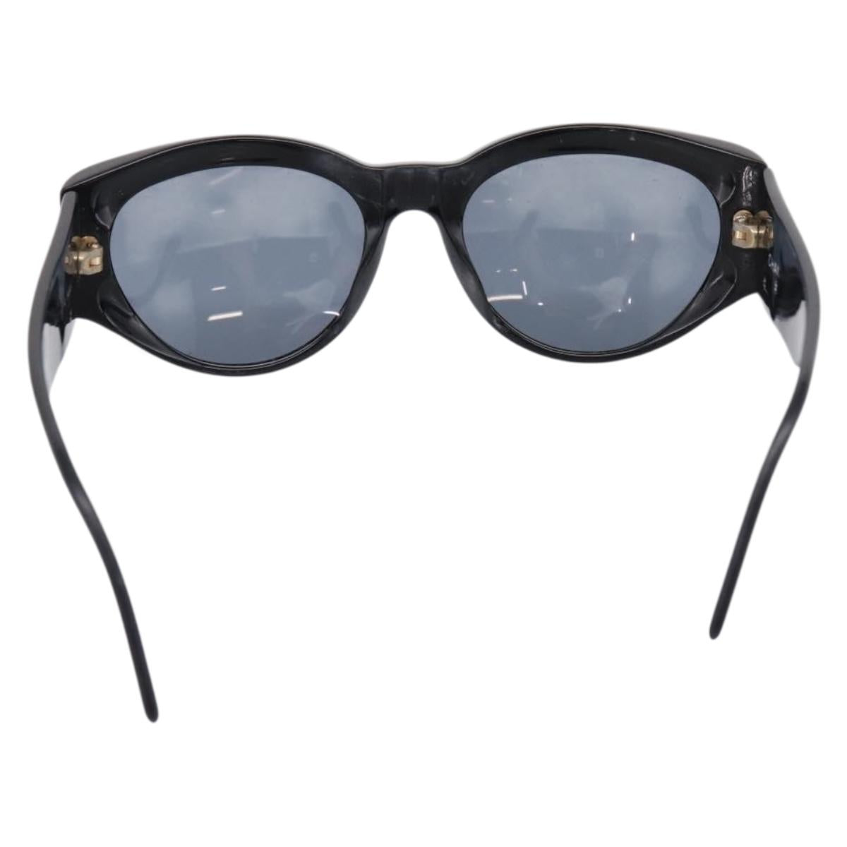 CHANEL Sunglasses Plastic Black Gold CC Auth bs36895
