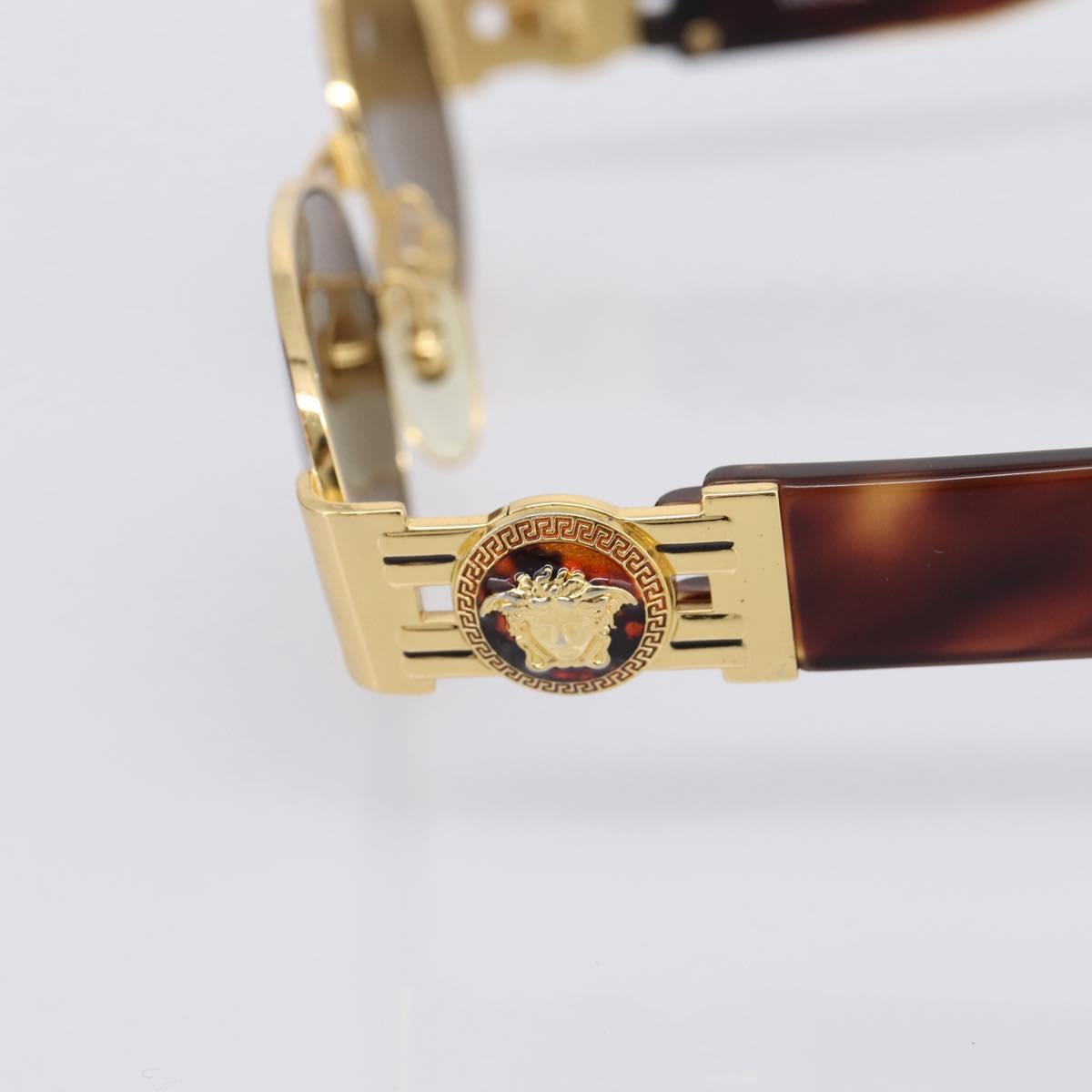 Gianni Versace Sunglasses Plastic Brown Gold Auth bs36896