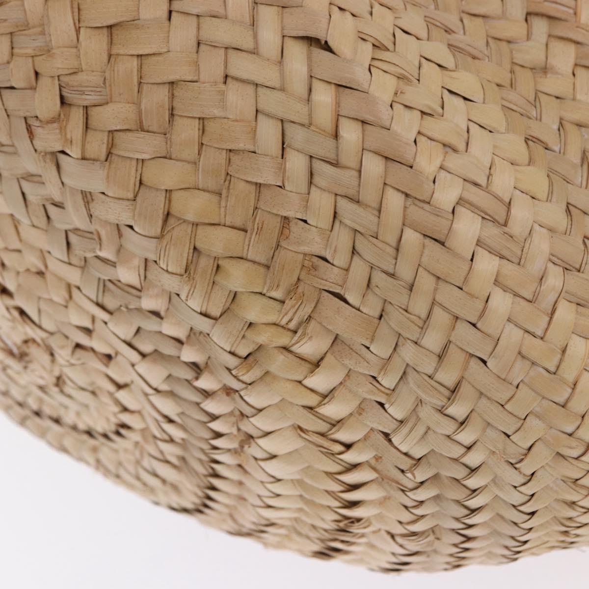 VALENTINO Hand Bag Raffia Beige Gold Auth bs36900V