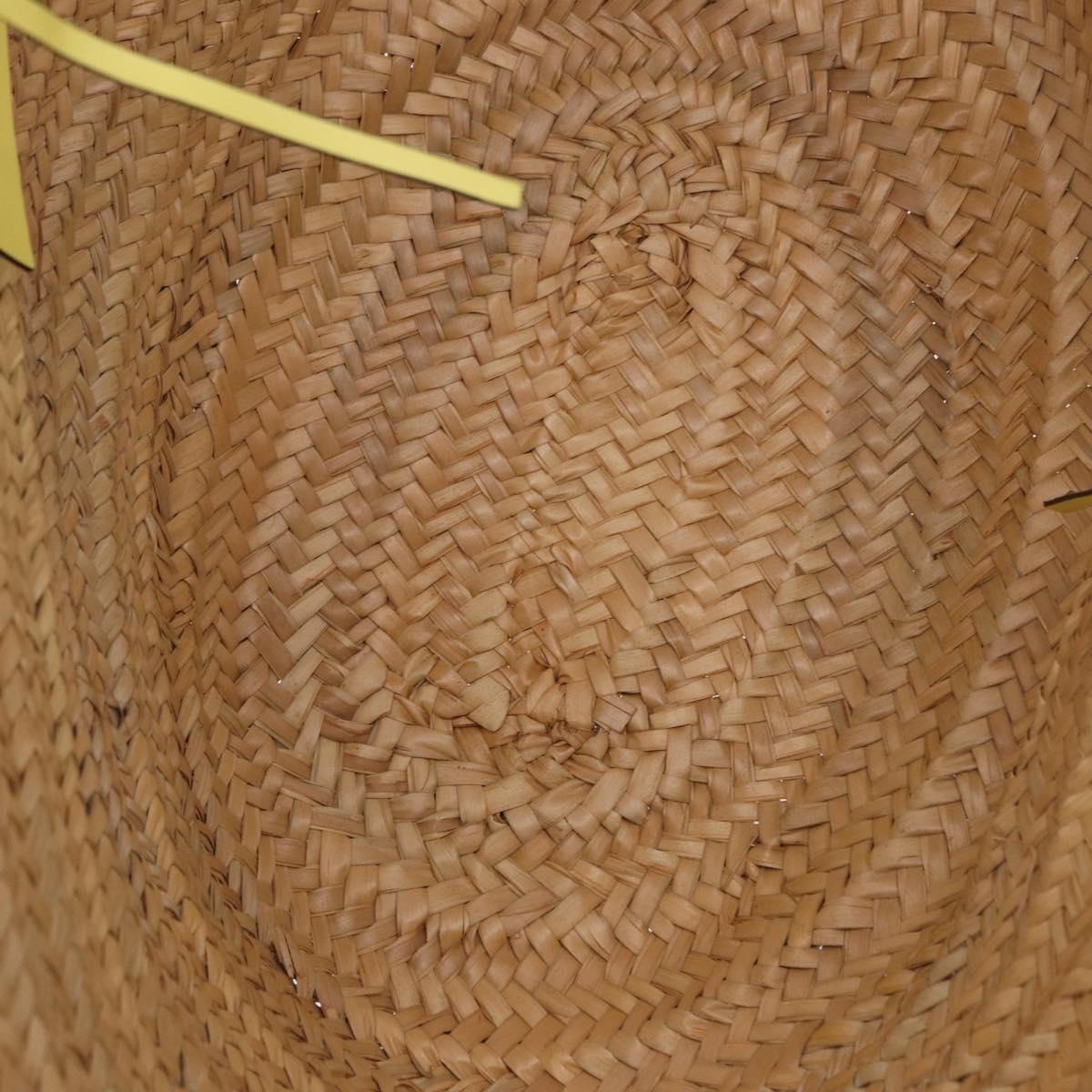 VALENTINO Hand Bag Raffia Beige Gold Auth bs36900V