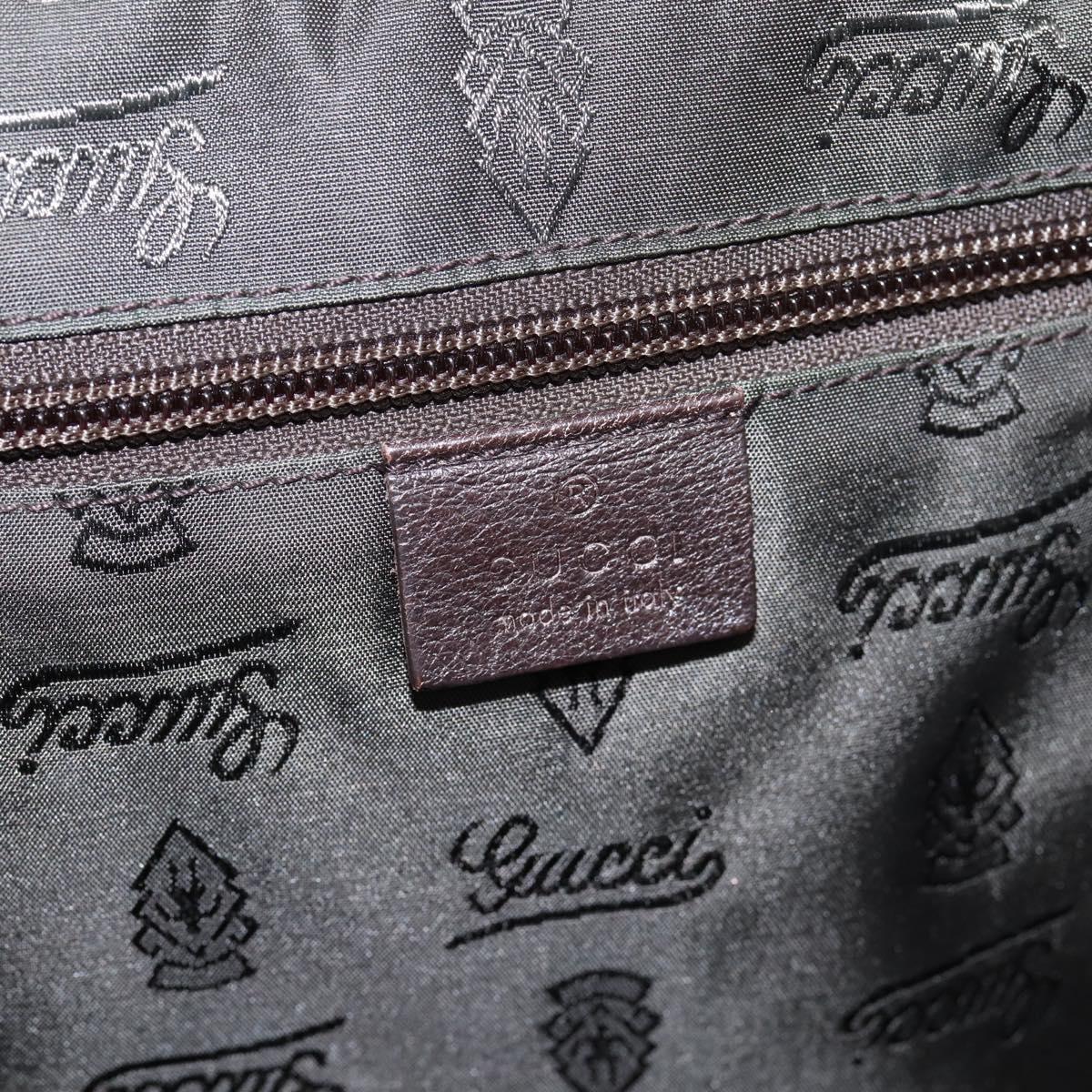 GUCCI GG Canvas Guccissima Bag Leather Dark Brown Gold 201480 Auth bs36901