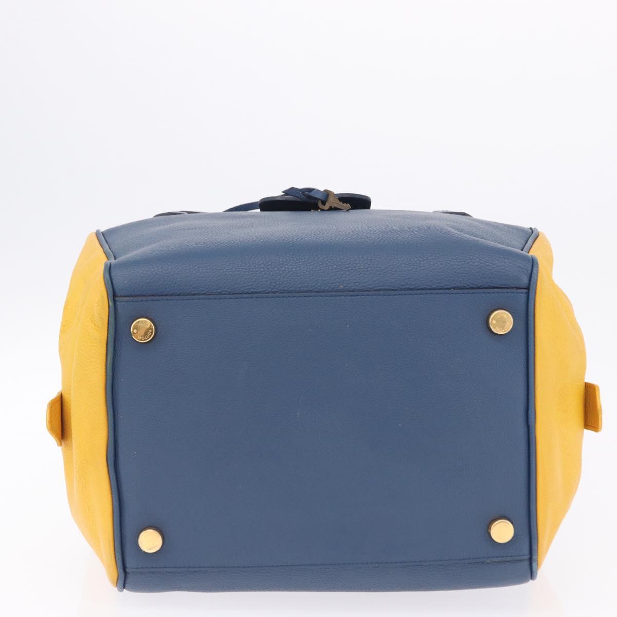 LOUIS VUITTON Miralis Haute Maroquinerie Hand Bag Leather Blue LV Auth bs36904
