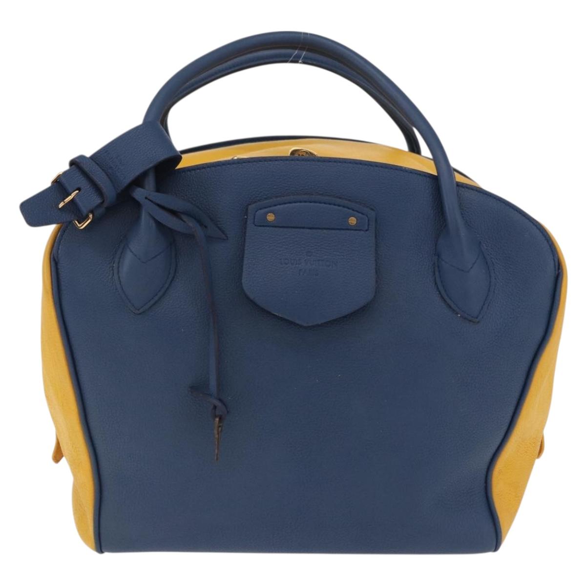 LOUIS VUITTON Miralis Haute Maroquinerie Hand Bag Leather Blue LV Auth bs36904