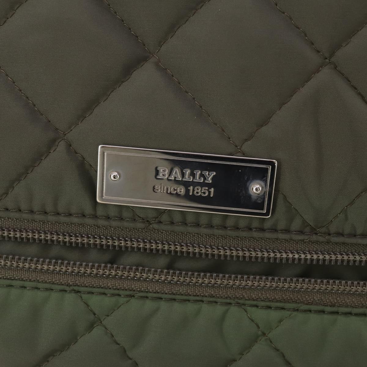 BALLY Carry Case Leather Black Silver Auth bs36906