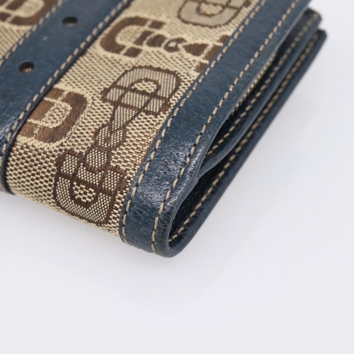 GUCCI Bifold Wallet Canvas Beige Gold Auth bs36910A