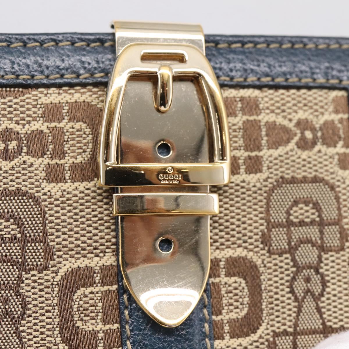 GUCCI Bifold Wallet Canvas Beige Gold Auth bs36910A