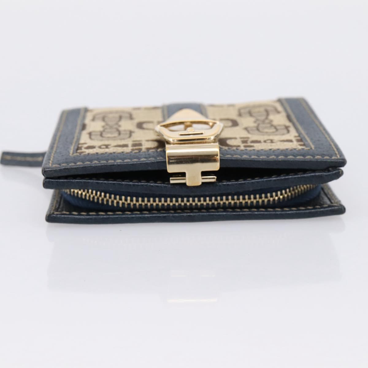 GUCCI Bifold Wallet Canvas Beige Gold Auth bs36910A