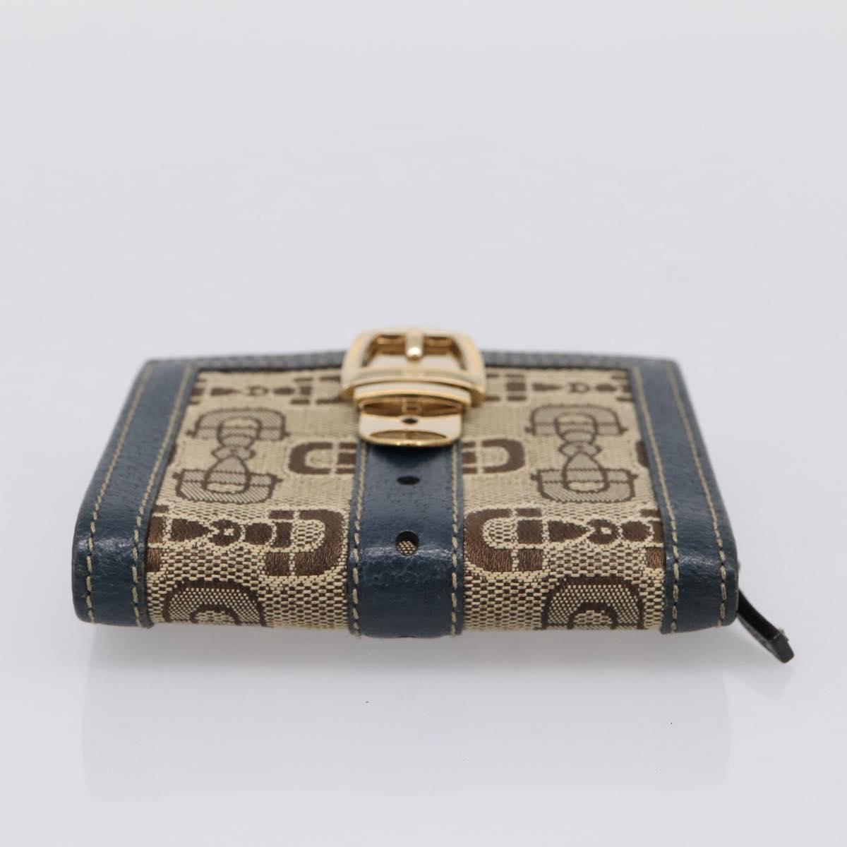 GUCCI Bifold Wallet Canvas Beige Gold Auth bs36910A